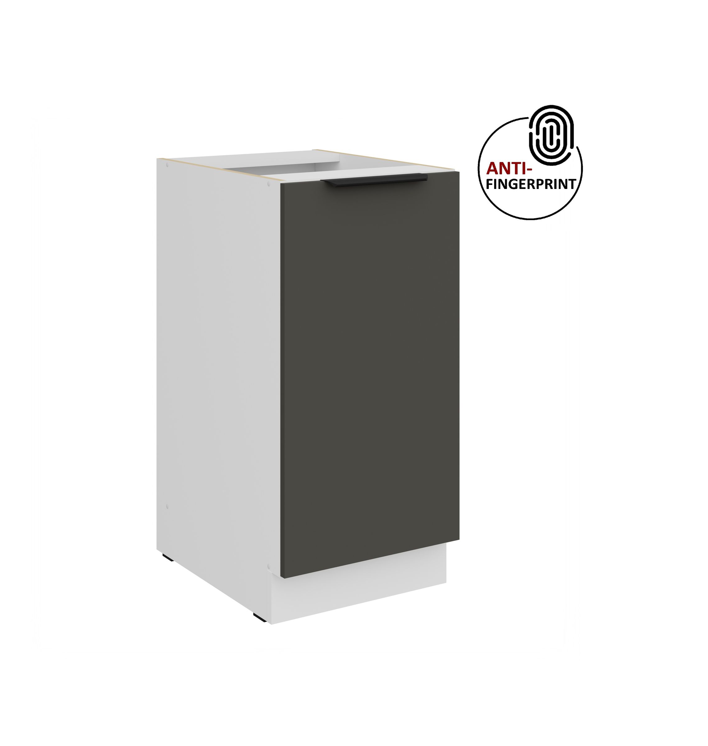 K&uuml;chen Unterschrank 40 cm K&uuml;che ARIA Graphite matt Anti Fingerprint K&uuml;chenzeile 