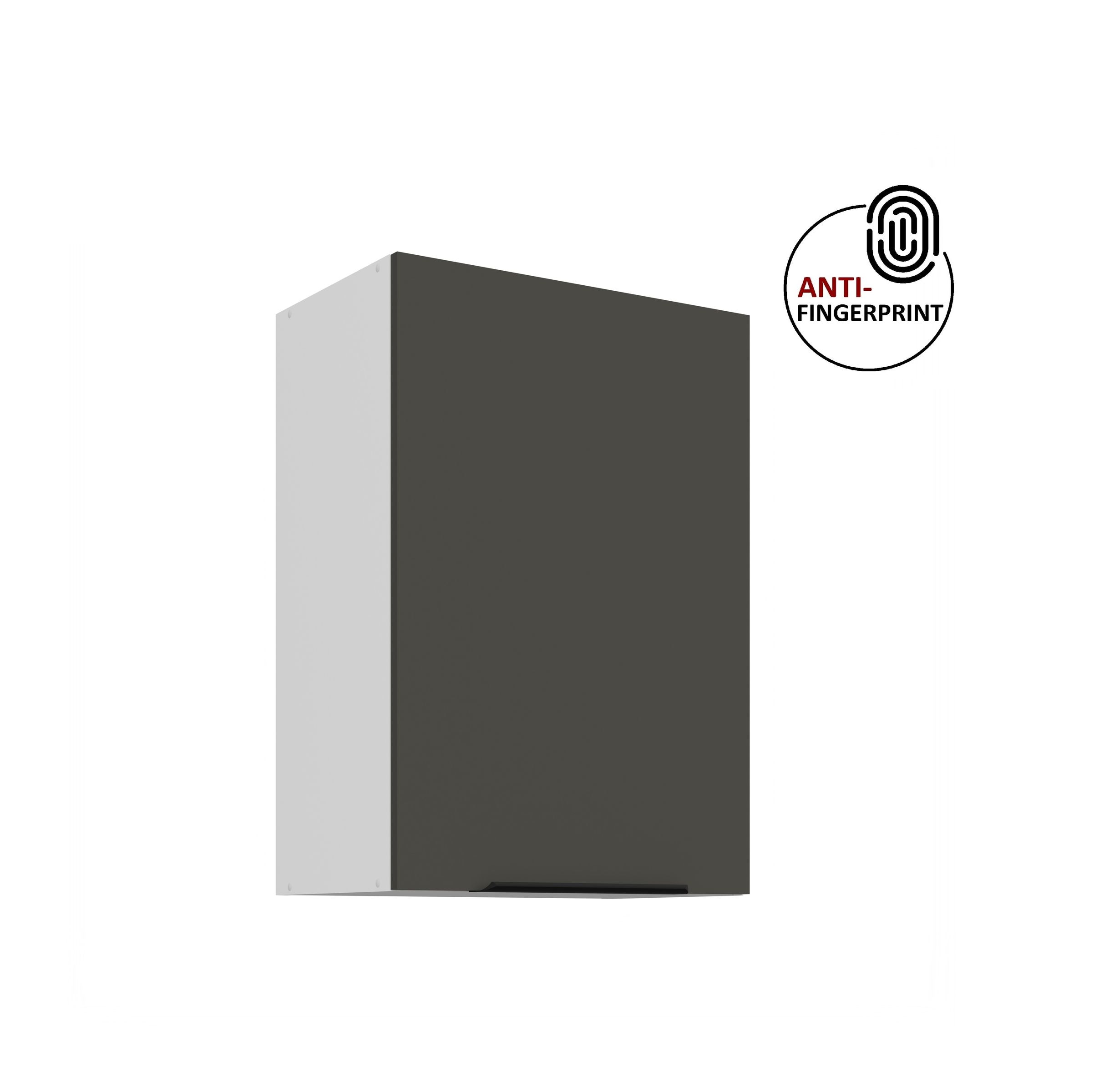 K&uuml;chen H&auml;ngeschrank 50 cm K&uuml;che ARIA Graphite matt K&uuml;chenzeile Anti Fingerprint 