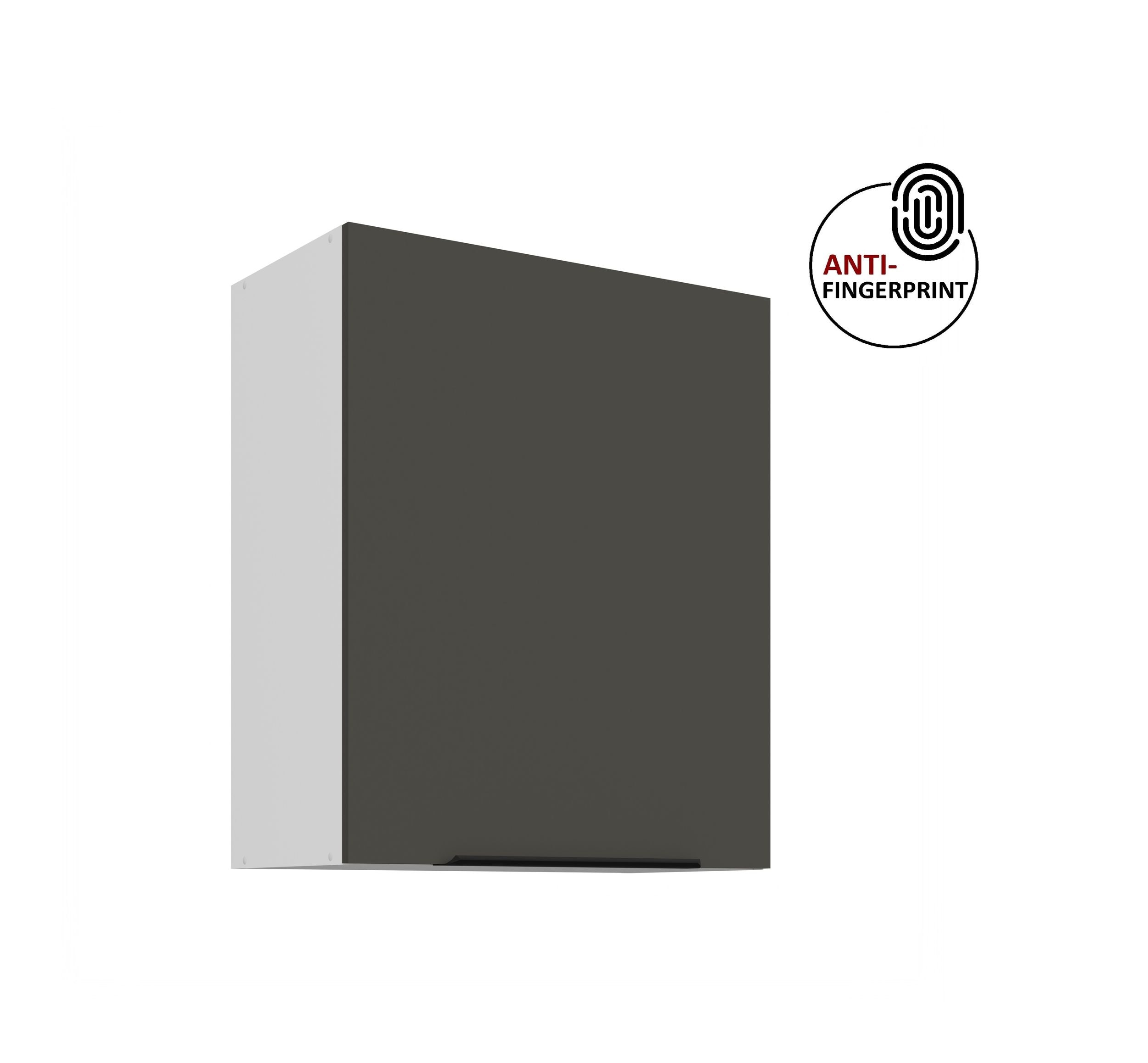 K&uuml;chen H&auml;ngeschrank 60 cm K&uuml;che ARIA Graphite matt K&uuml;chenzeile Anti Fingerprint 