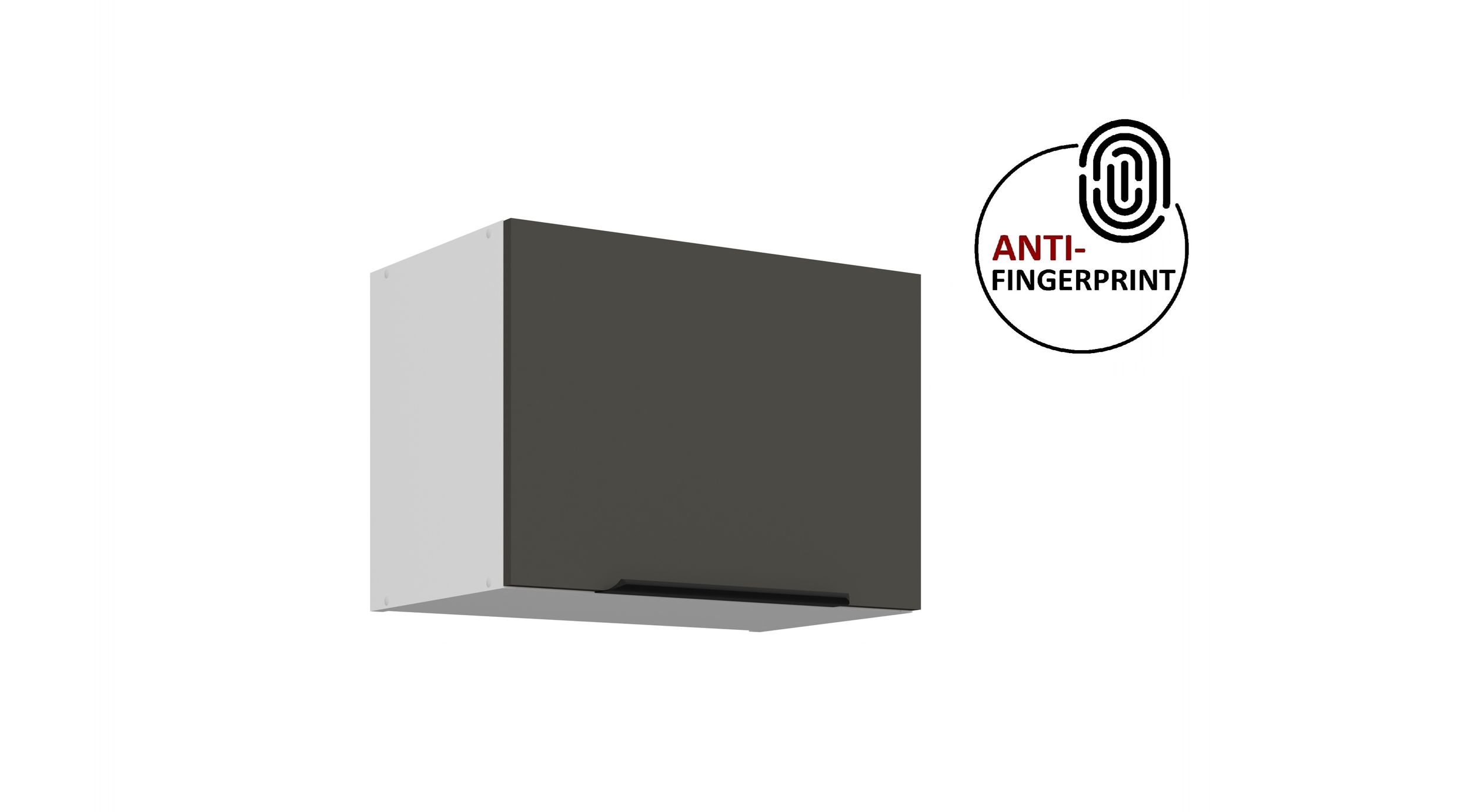 K&uuml;chen H&auml;ngeschrank 50 cm K&uuml;che ARIA Graphite matt K&uuml;chenzeile Anti Fingerprint 