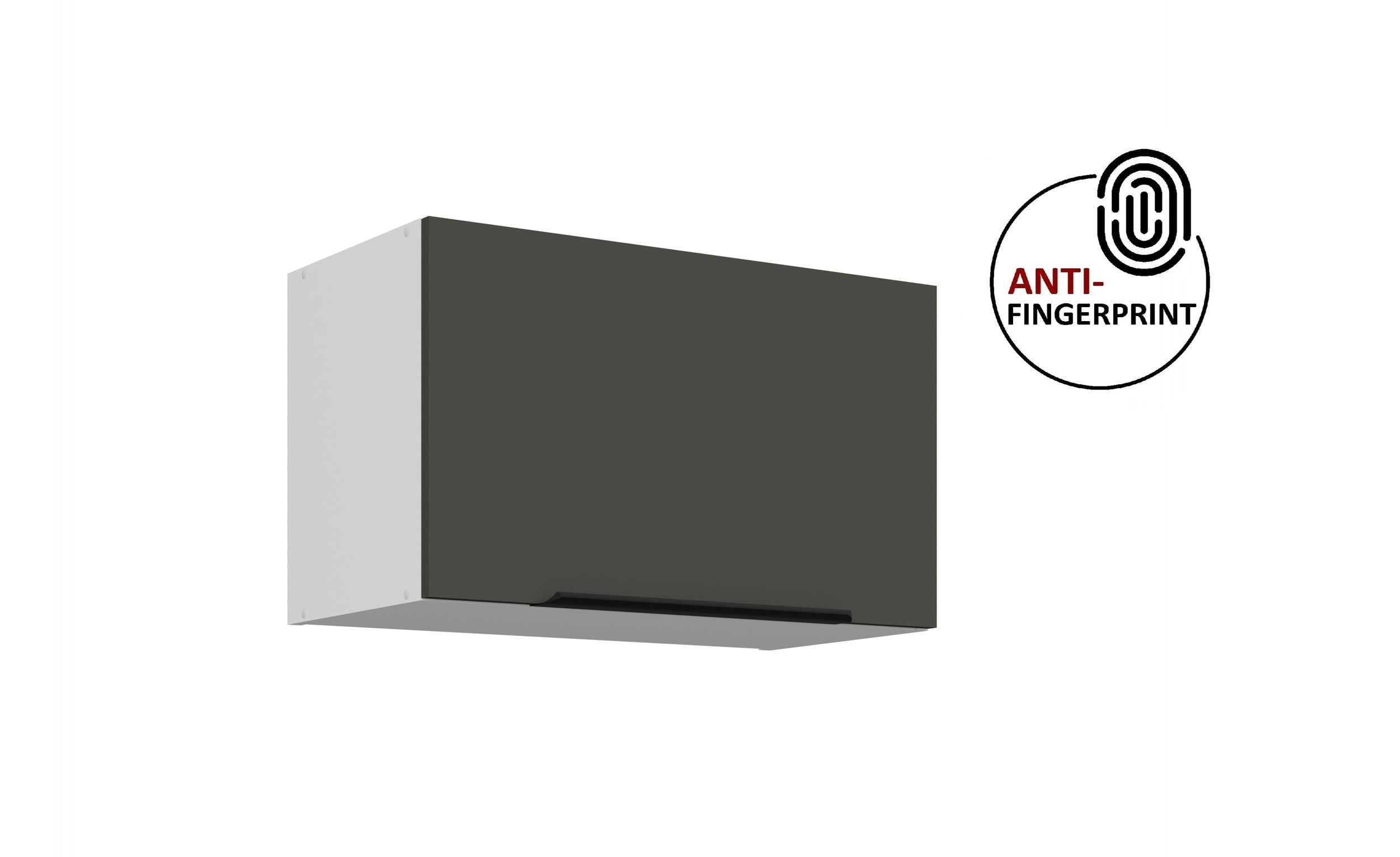 K&uuml;chen H&auml;ngeschrank 60 cm K&uuml;che ARIA Graphite matt K&uuml;chenzeile Anti Fingerprint 