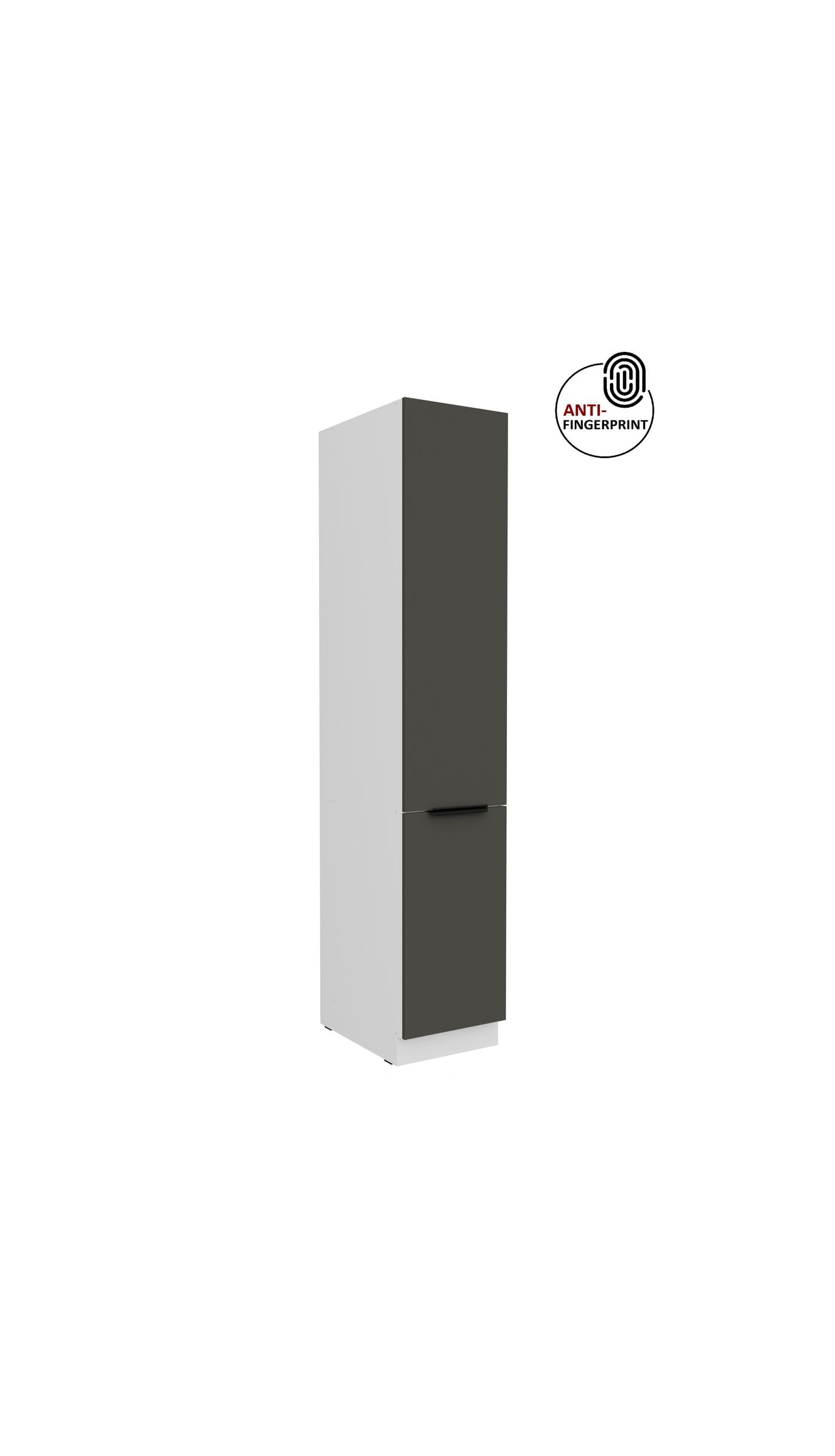 K&uuml;chen Hochschrank 40 cm K&uuml;che ARIA Graphite matt Anti Fingerprint K&uuml;chenzeile 
