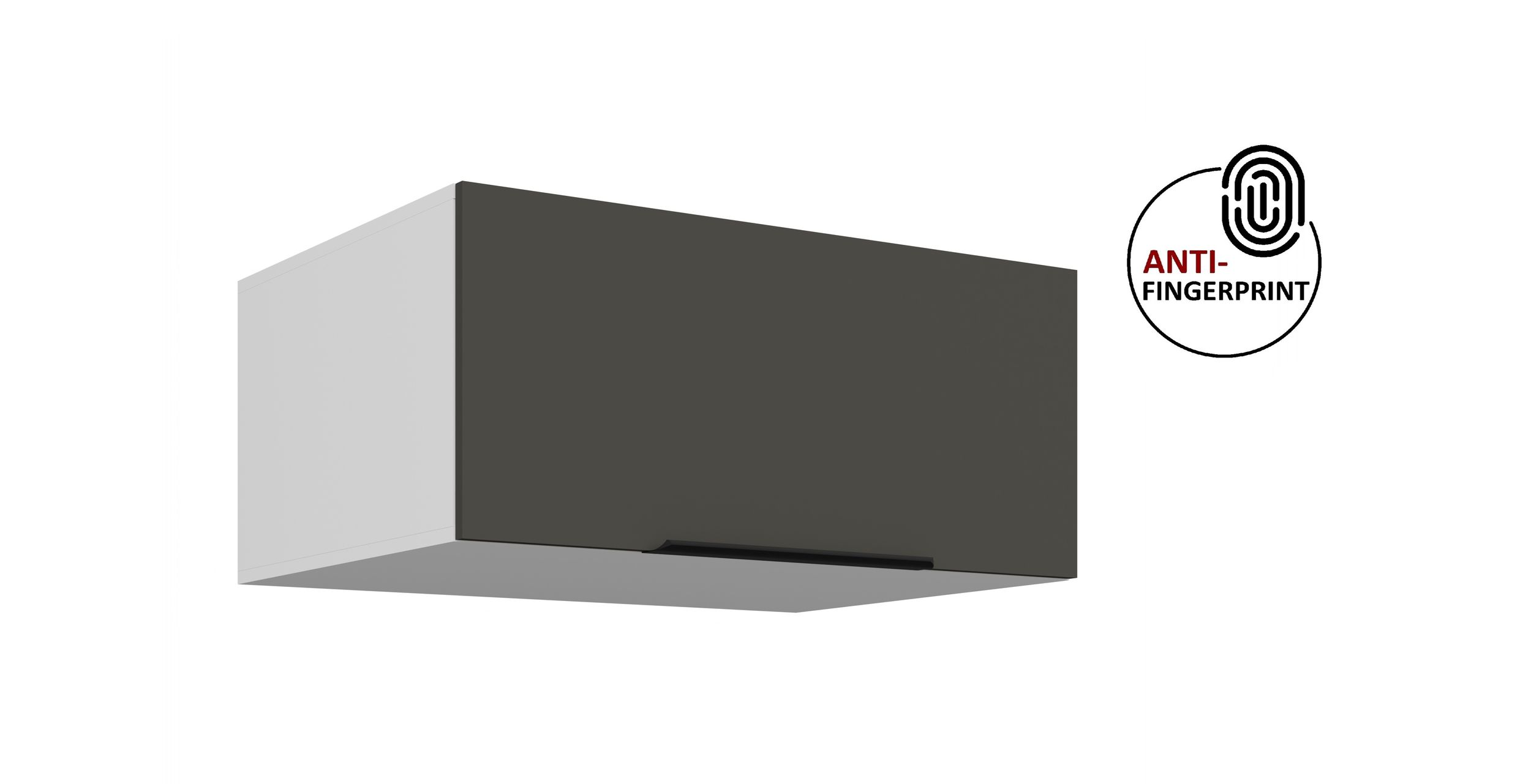 K&uuml;chen Aufsatzschrank 80 K&uuml;che ARIA Graphite matt K&uuml;chenzeile Anti Fingerprint 