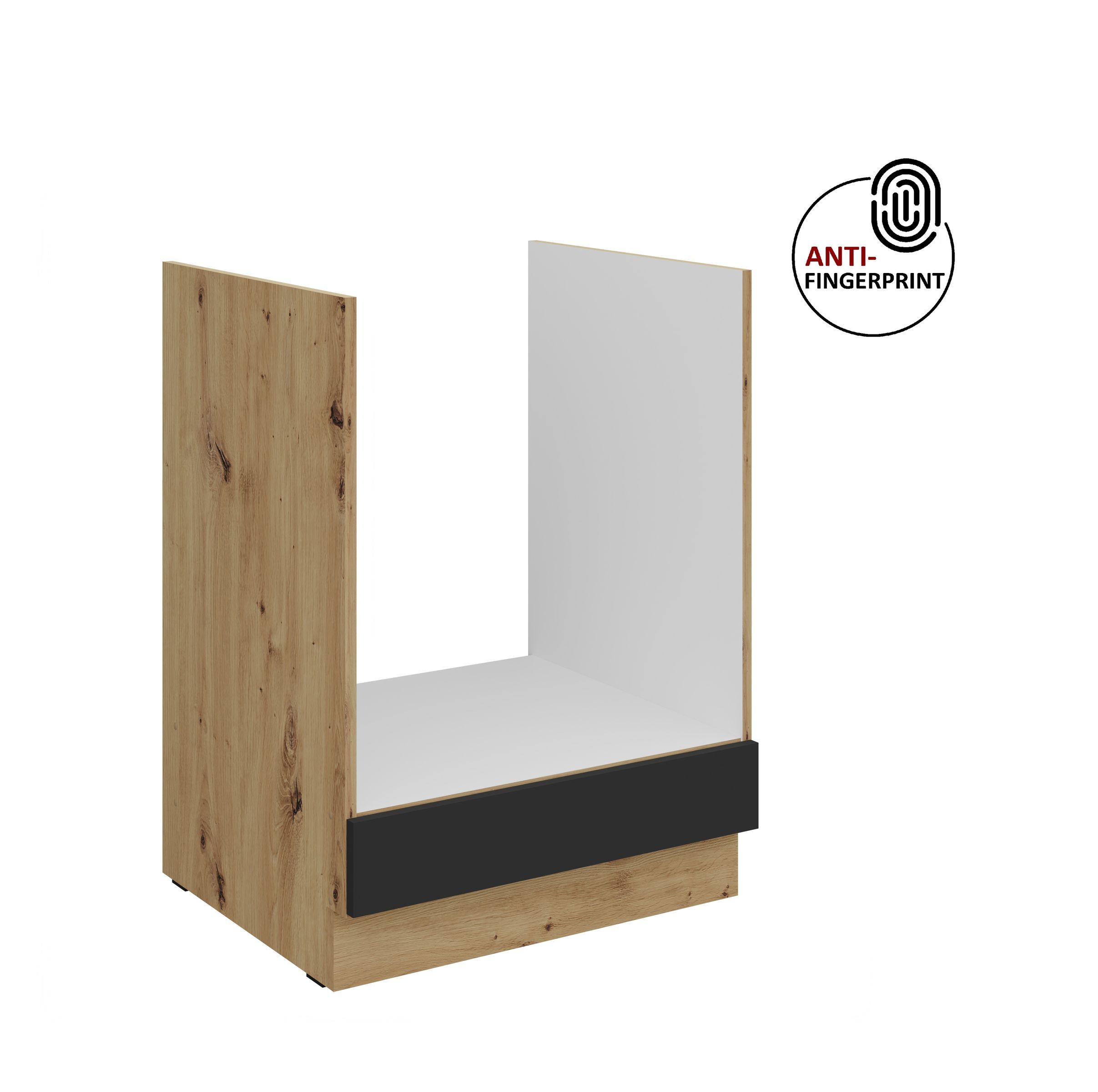 K&uuml;chen Herdschrank 60 K&uuml;che ARIA Schwarz matt Anti Fingerprint K&uuml;chenzeile 