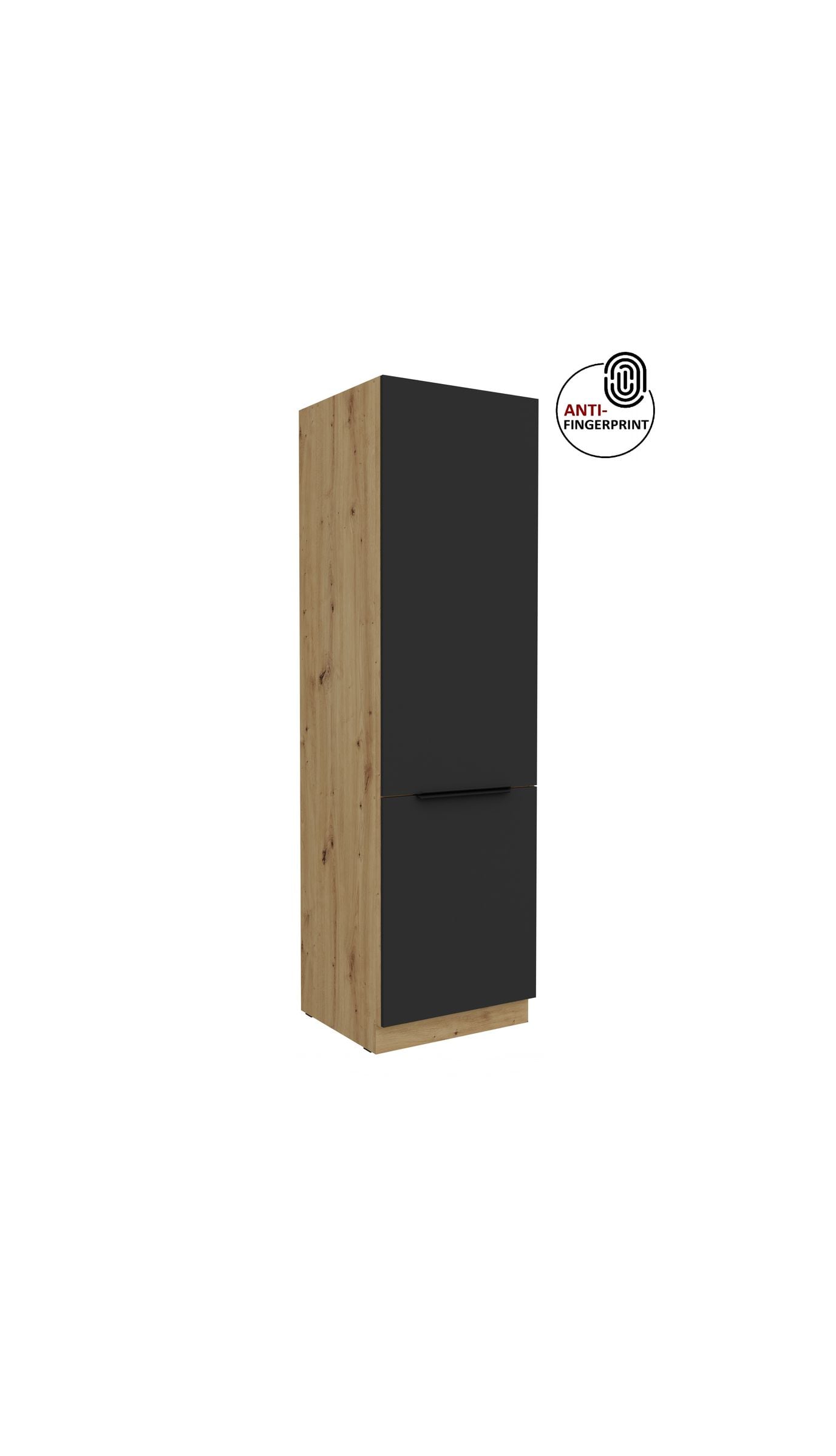 K&uuml;chen Hochschrank 60 cm K&uuml;che ARIA Schwarz matt Anti Fingerprint K&uuml;chenzeile 