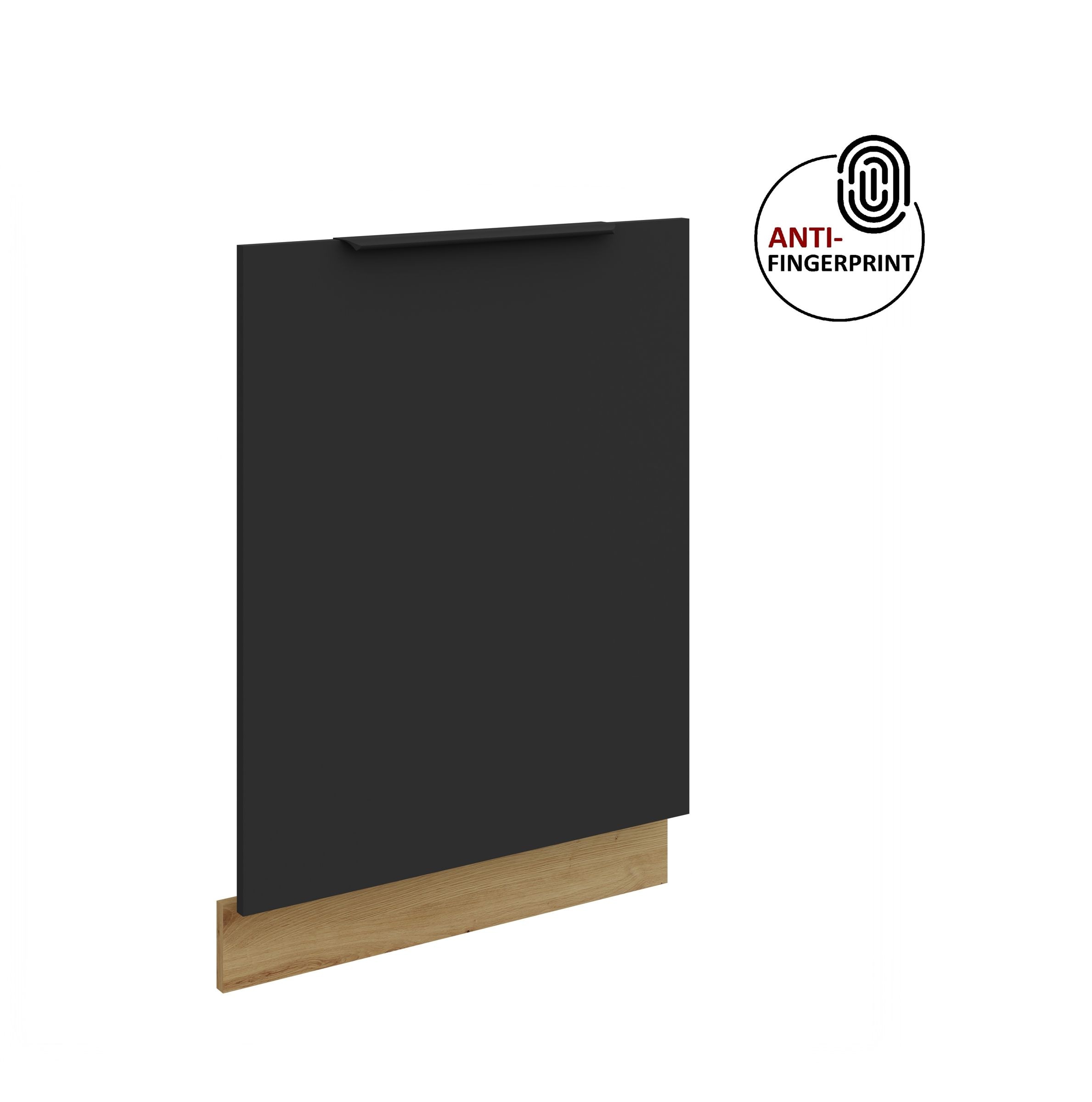 Frontblende f&uuml;r vollintegrierten Geschirrsp&uuml;ler 60 ARIA Schwarz + Eiche Artisan 