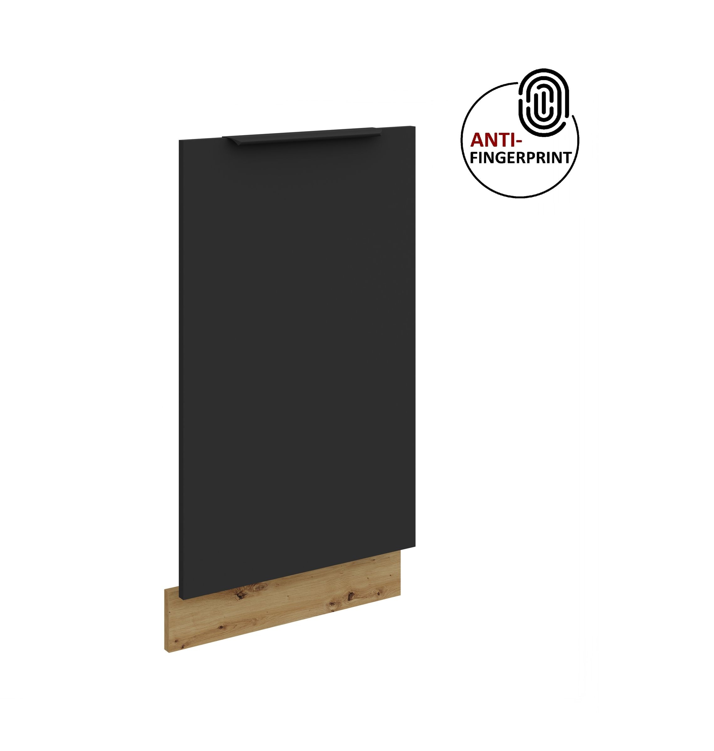 Frontblende f&uuml;r vollintegrierten Geschirrsp&uuml;ler 45 cm ARIA Schwarz matt 