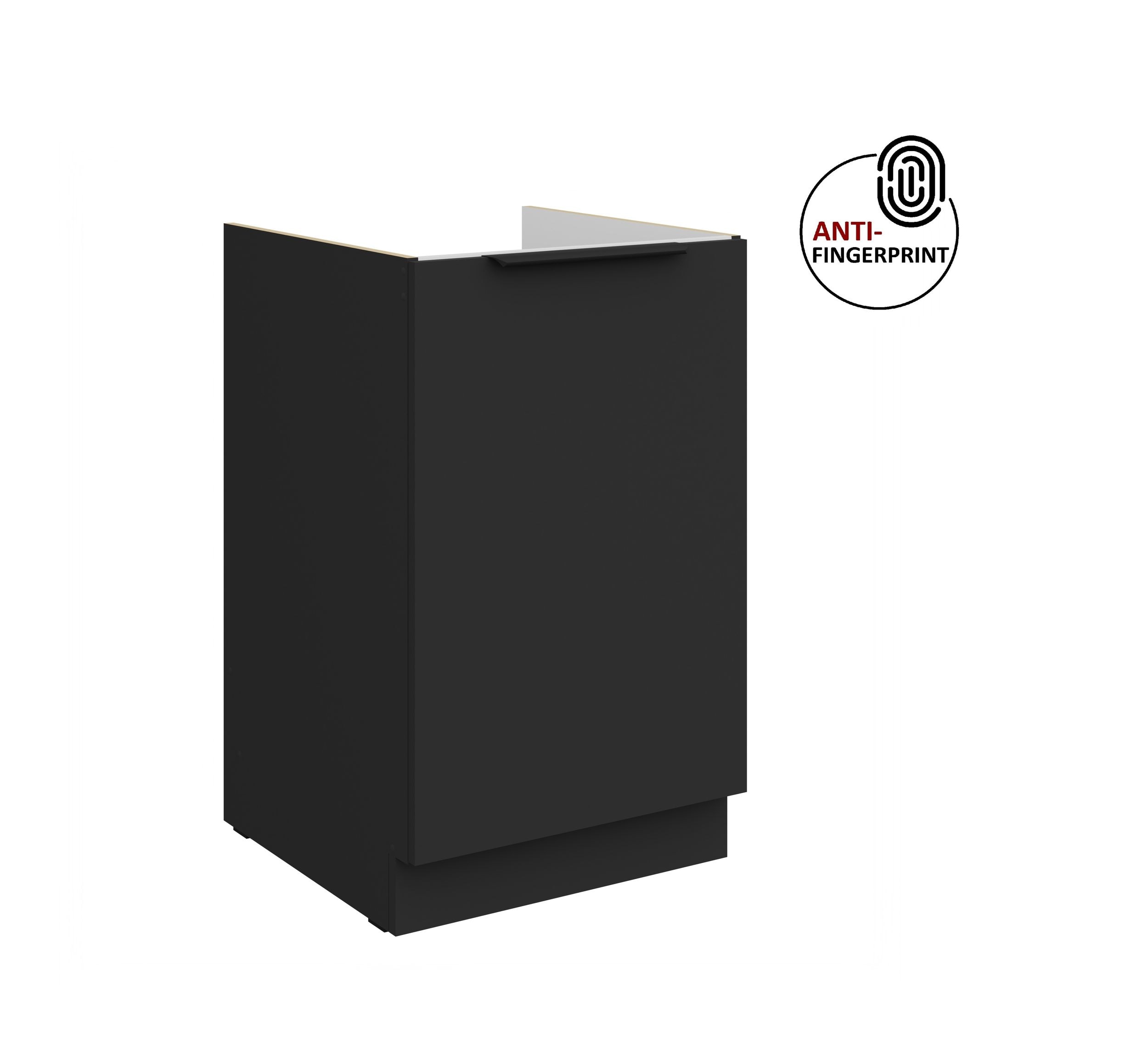 K&uuml;chen Sp&uuml;lenschrank 50 K&uuml;che ARIA Schwarz matt Anti Fingerprint K&uuml;chenzeile 