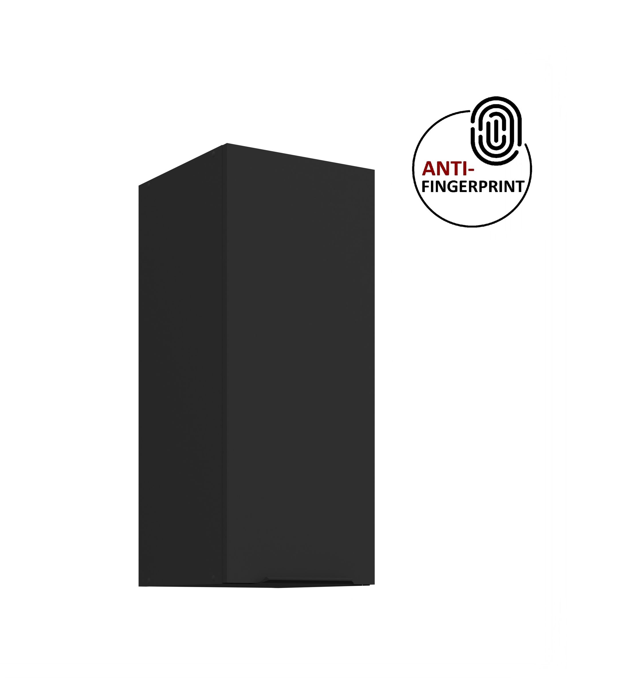 K&uuml;chen H&auml;ngeschrank 30 K&uuml;che ARIA Schwarz matt K&uuml;chenzeile Anti Fingerprint 