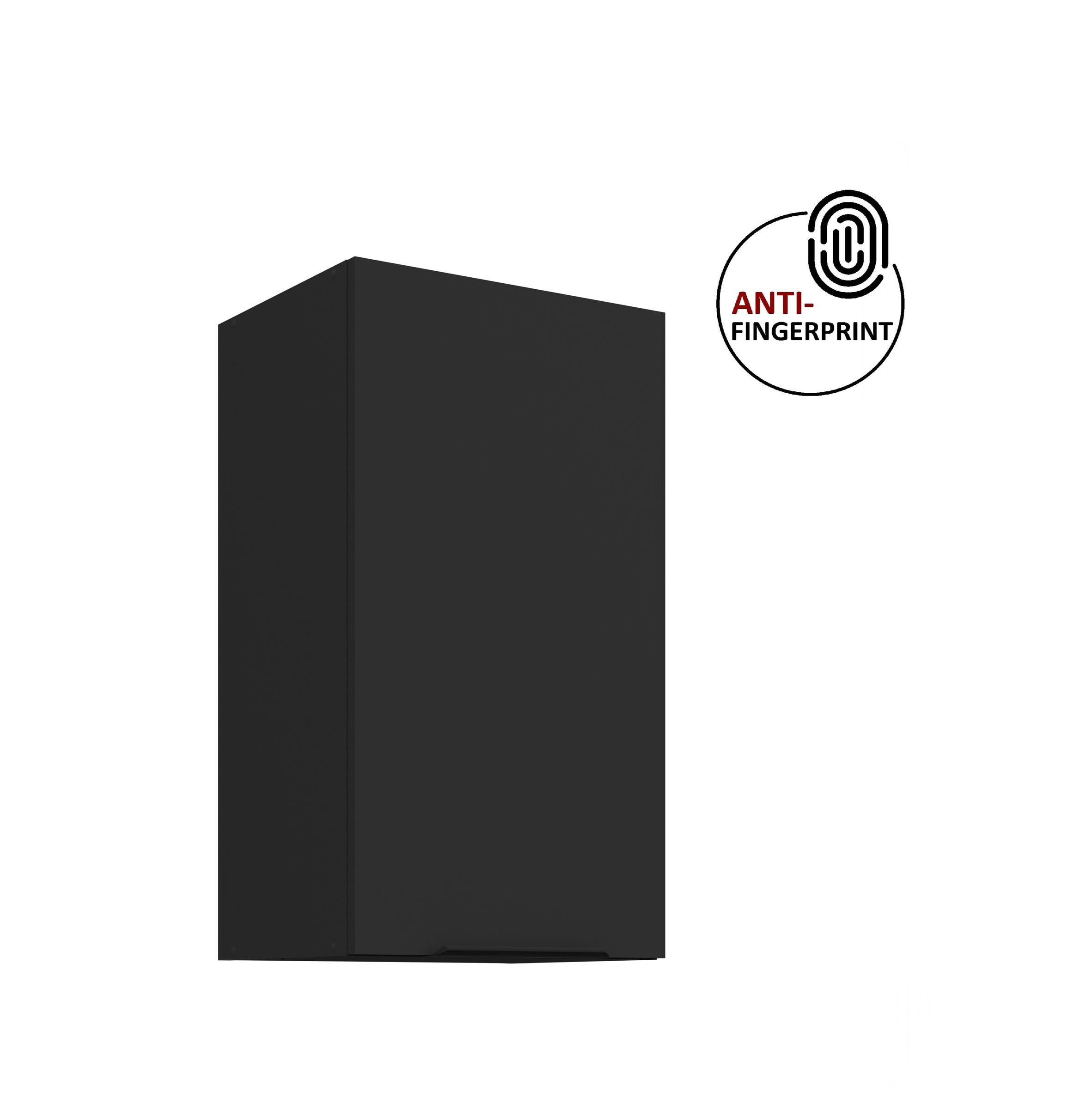 K&uuml;chen H&auml;ngeschrank 40 K&uuml;che ARIA Schwarz matt K&uuml;chenzeile Anti Fingerprint 