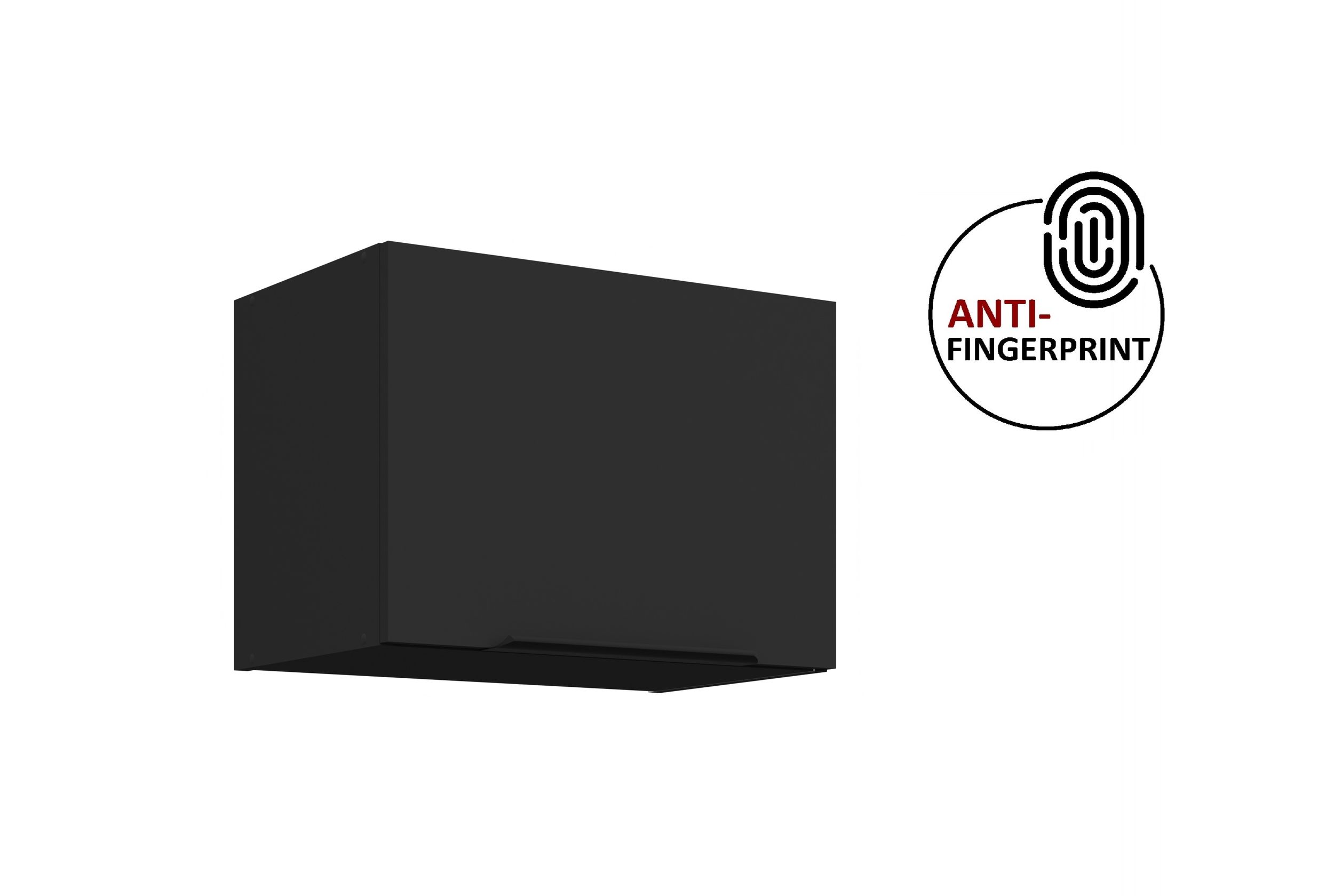 K&uuml;chen H&auml;ngeschrank 50 K&uuml;che ARIA Schwarz matt K&uuml;chenzeile Anti Fingerprint 