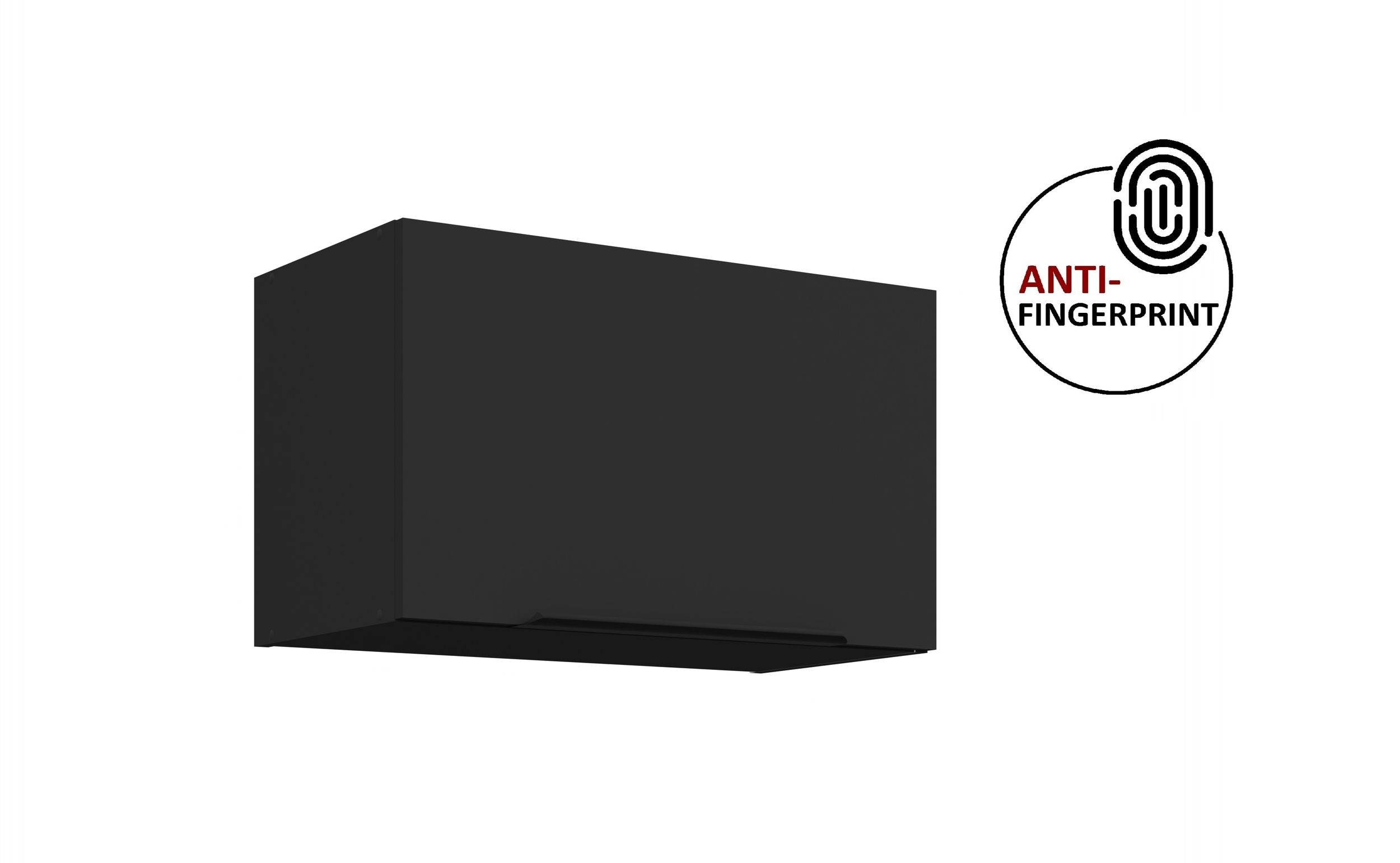 K&uuml;chen H&auml;ngeschrank 60 K&uuml;che ARIA Schwarz matt K&uuml;chenzeile Anti Fingerprint 