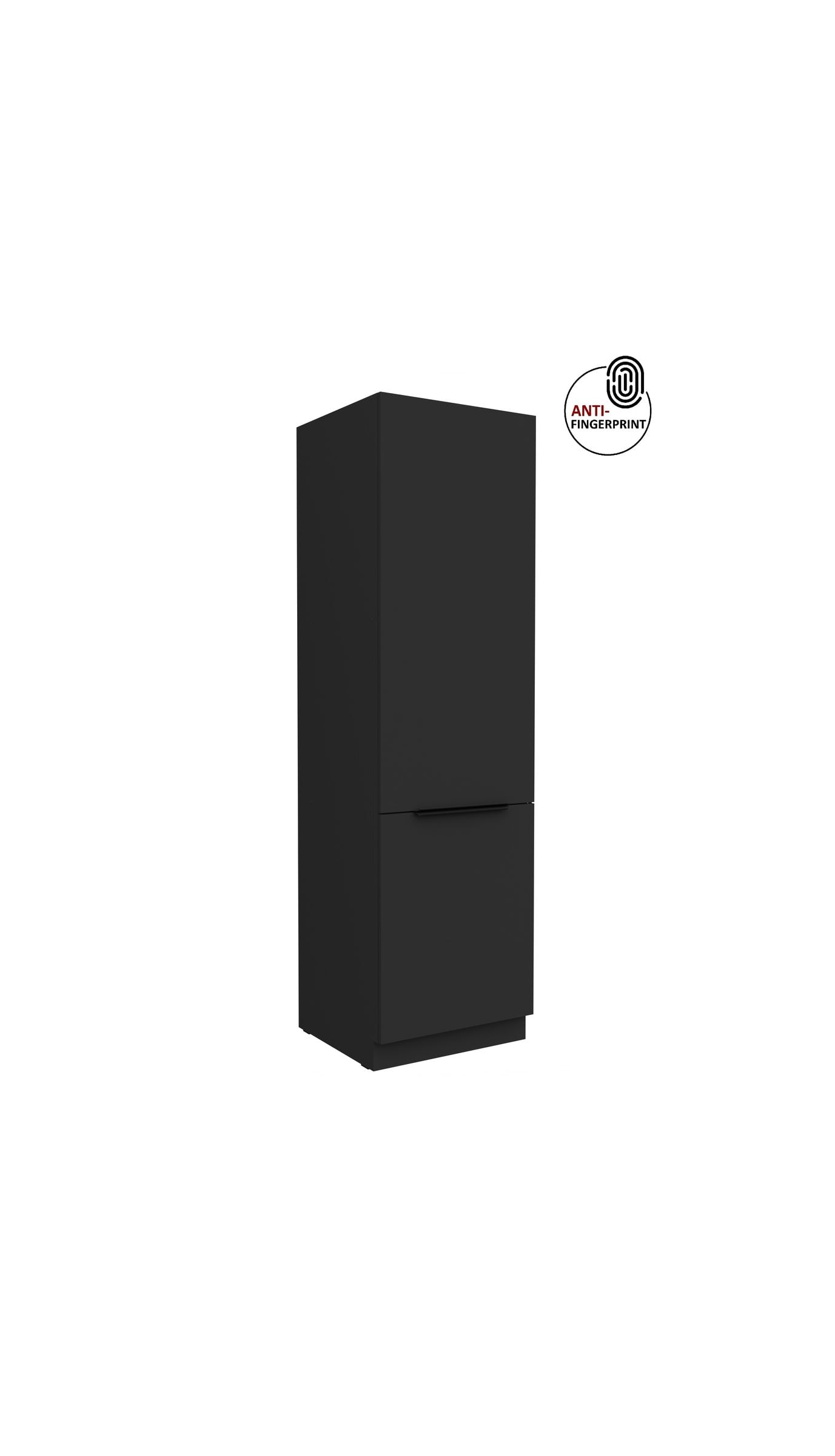 K&uuml;chen Hochschrank 60 cm K&uuml;che ARIA Schwarz matt Anti Fingerprint K&uuml;chenzeile 