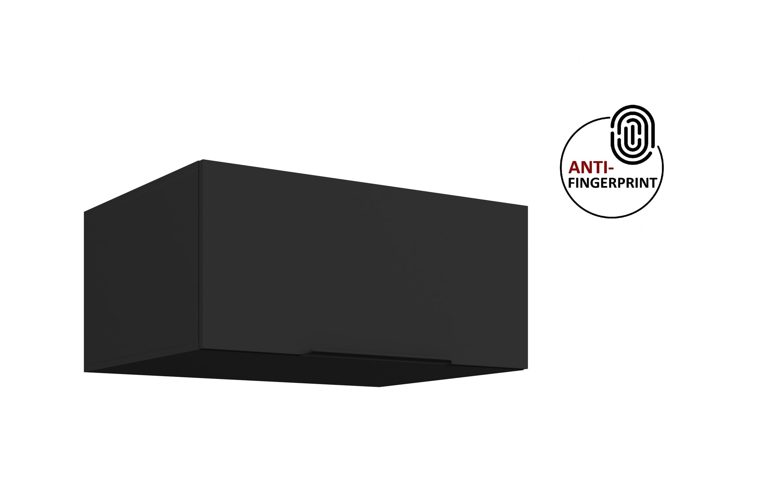 K&uuml;chen Aufsatzschrank 80 K&uuml;che ARIA Schwarz matt K&uuml;chenzeile Anti Fingerprint 