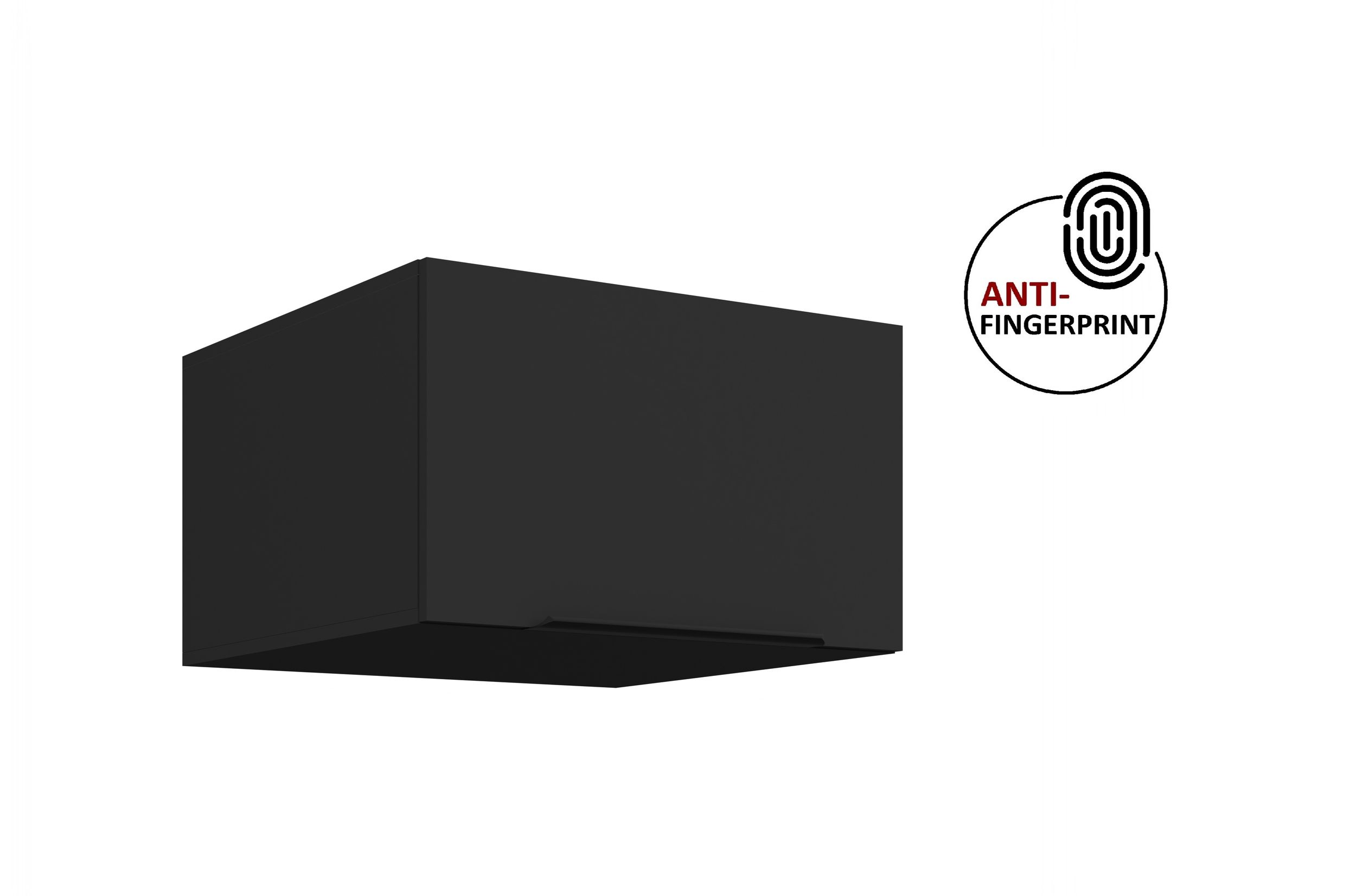 K&uuml;chen Aufsatzschrank 60 K&uuml;che ARIA Schwarz matt K&uuml;chenzeile Anti Fingerprint 