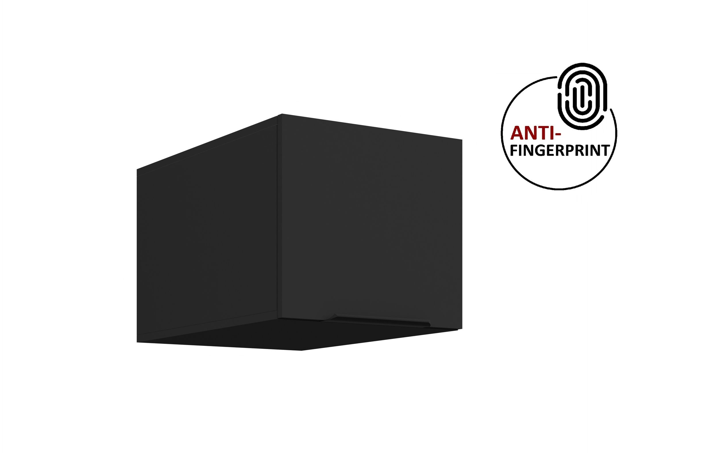 K&uuml;chen Aufsatzschrank 40 K&uuml;che ARIA Schwarz matt K&uuml;chenzeile Anti Fingerprint 