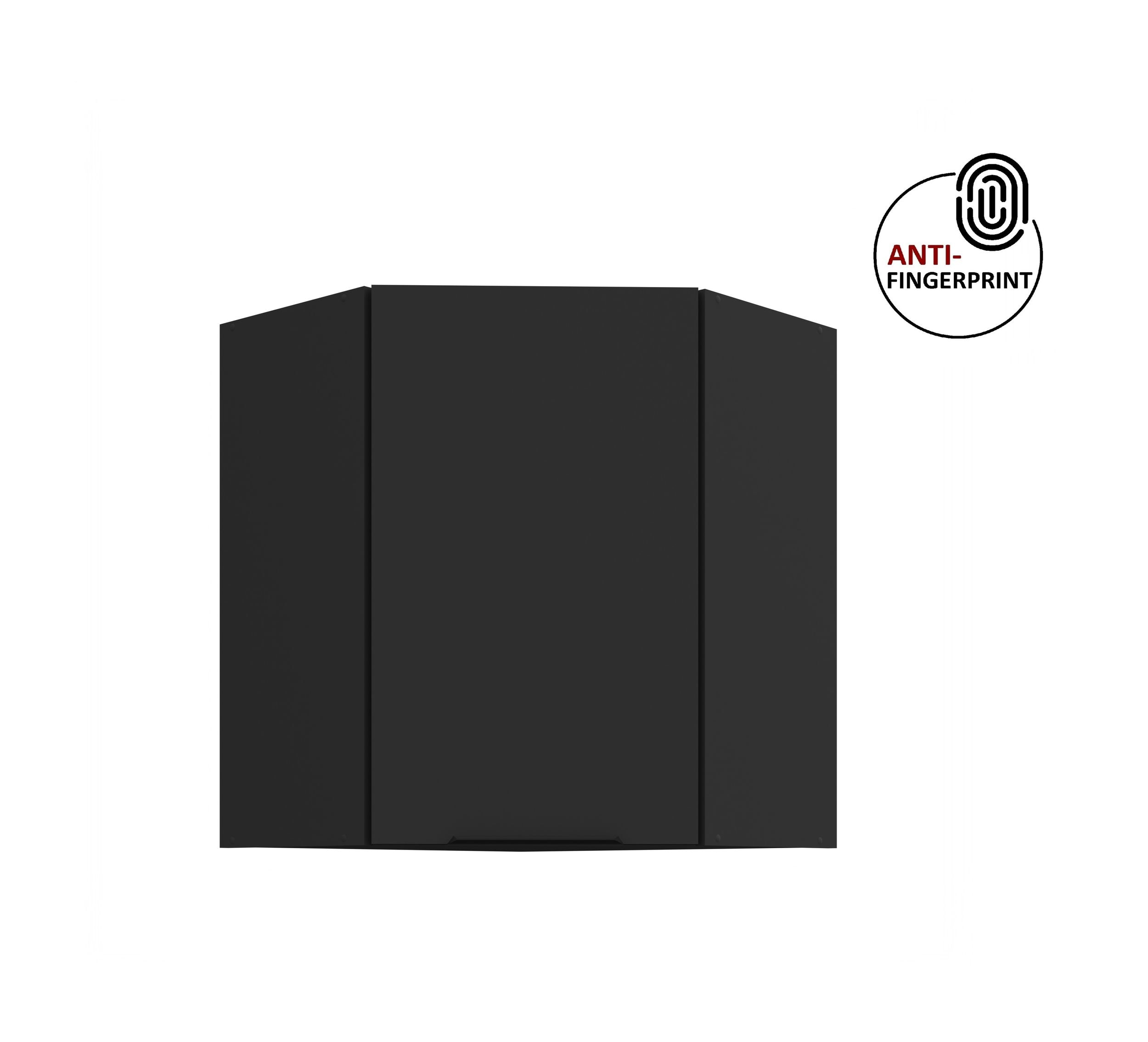 K&uuml;chen Eckschrank 60 cm K&uuml;che ARIA Schwarz matt Anti Fingerprint K&uuml;chenzeile 