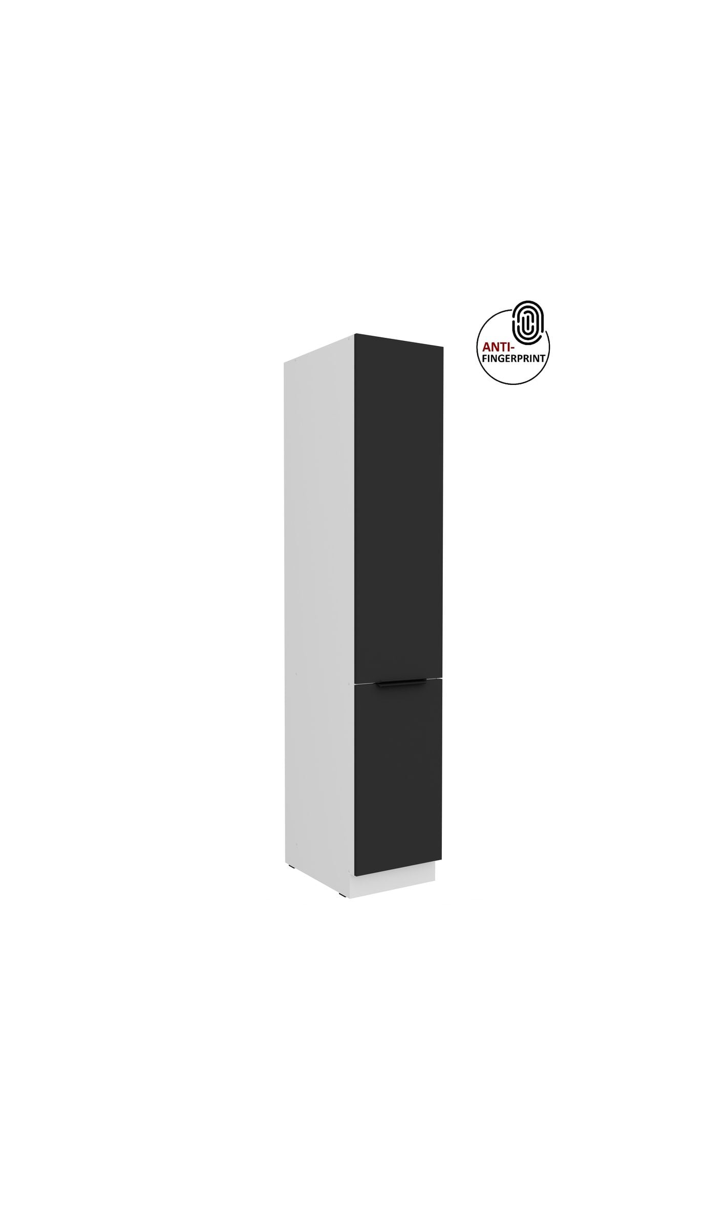 K&uuml;chen Hochschrank 40 cm K&uuml;che ARIA Schwarz matt Anti Fingerprint K&uuml;chenzeile 