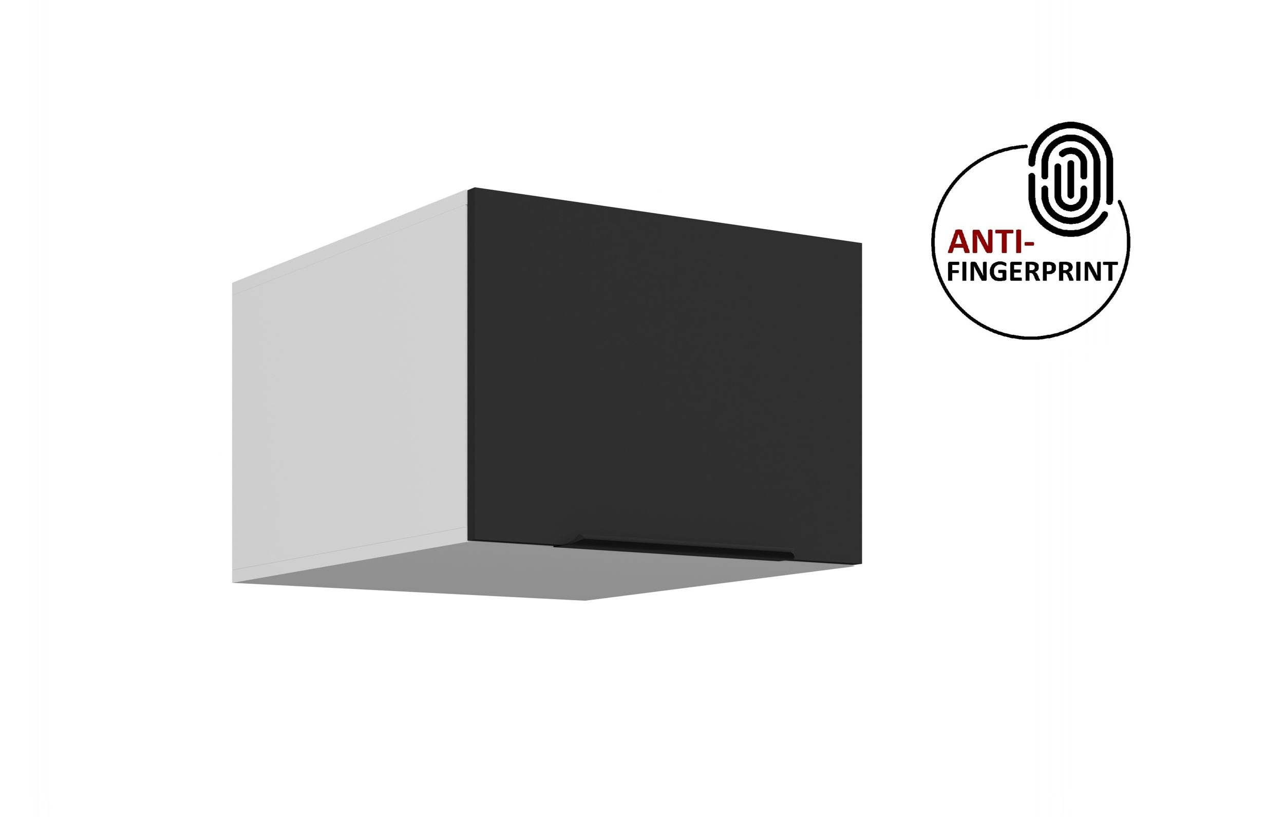 K&uuml;chen Aufsatzschrank 50 K&uuml;che ARIA Schwarz matt K&uuml;chenzeile Anti Fingerprint 