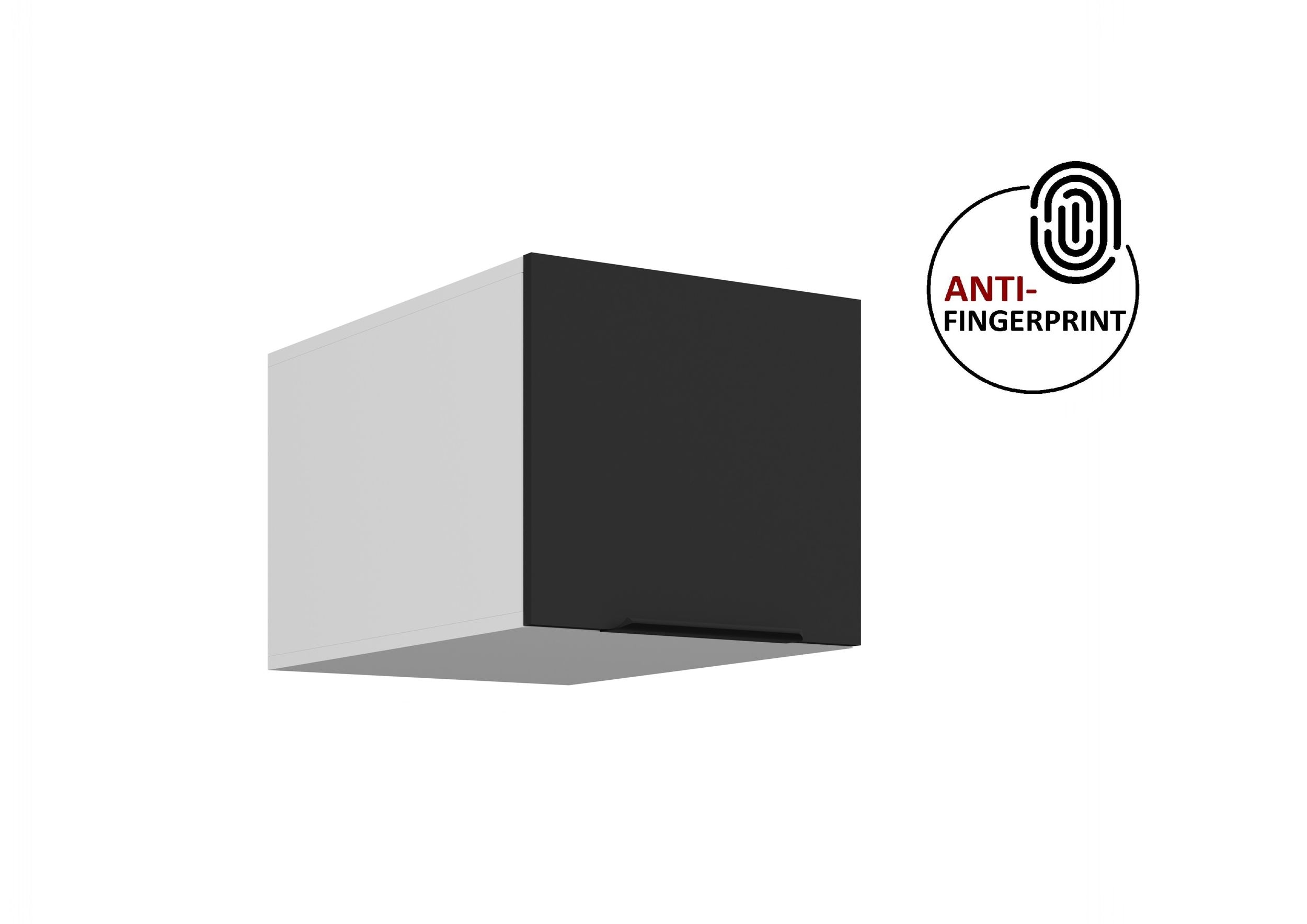 K&uuml;chen Aufsatzschrank 40 K&uuml;che ARIA Schwarz matt K&uuml;chenzeile Anti Fingerprint 