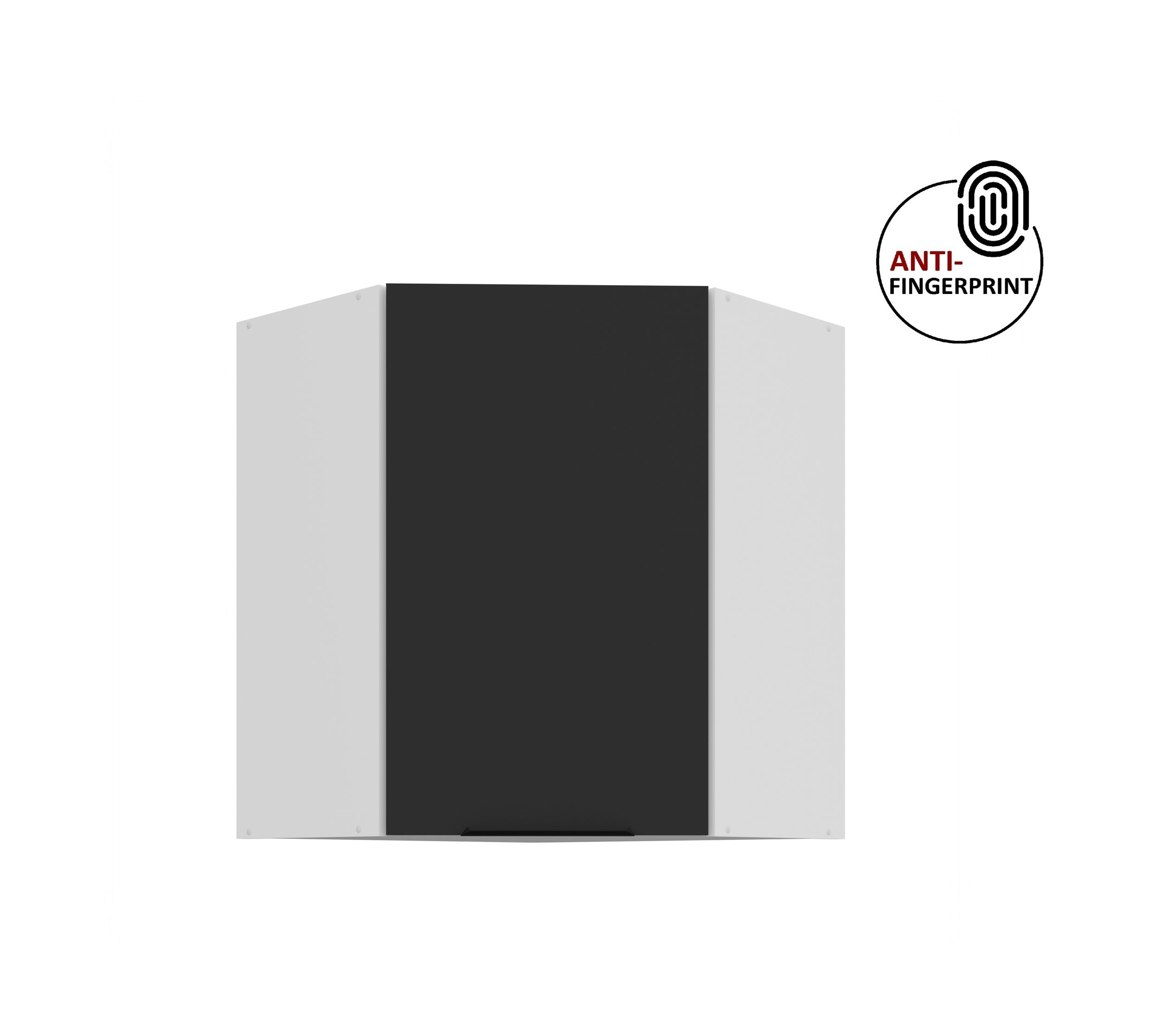 K&uuml;chen Eckschrank 60 K&uuml;che ARIA Schwarz ultra matt Anti Fingerprint K&uuml;chenzeile 