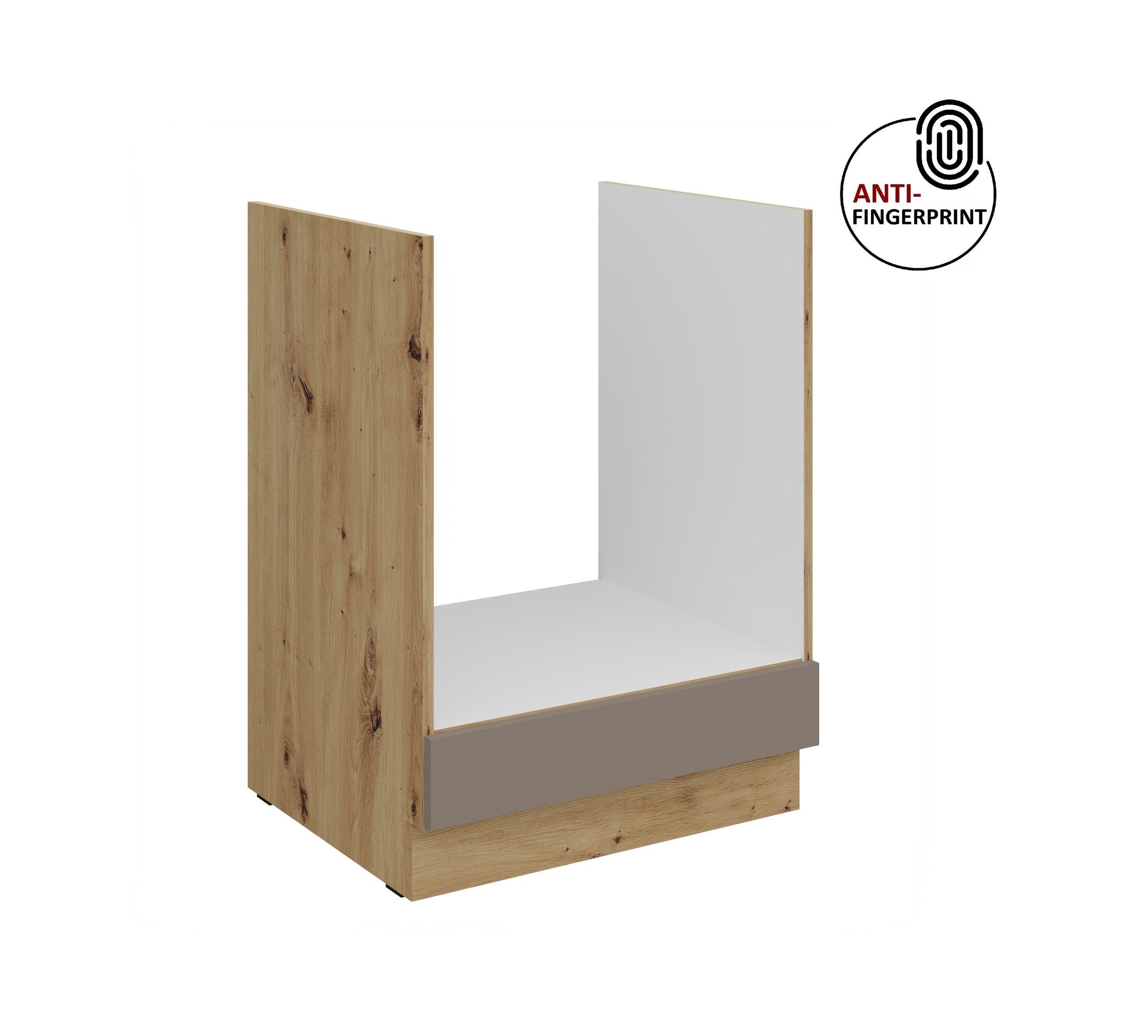 K&uuml;chen Herdschrank 60 K&uuml;che ARIA Sandgrau matt Anti Fingerprint K&uuml;chenzeile 