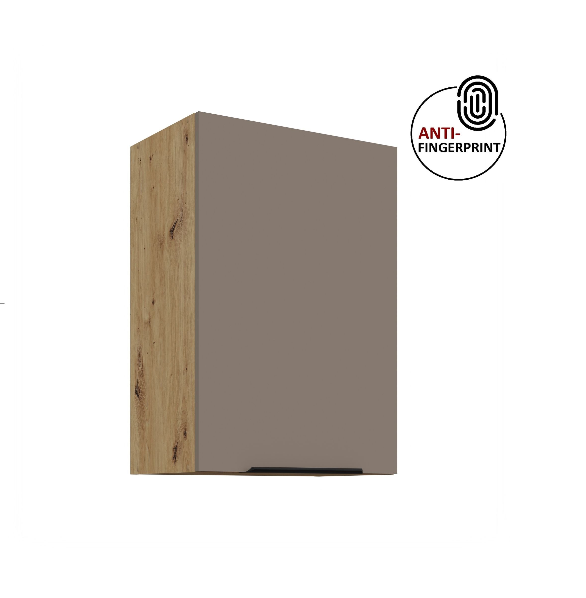 K&uuml;chen H&auml;ngeschrank 50 K&uuml;che ARIA Sandgrau matt K&uuml;chenzeile Anti Fingerprint 