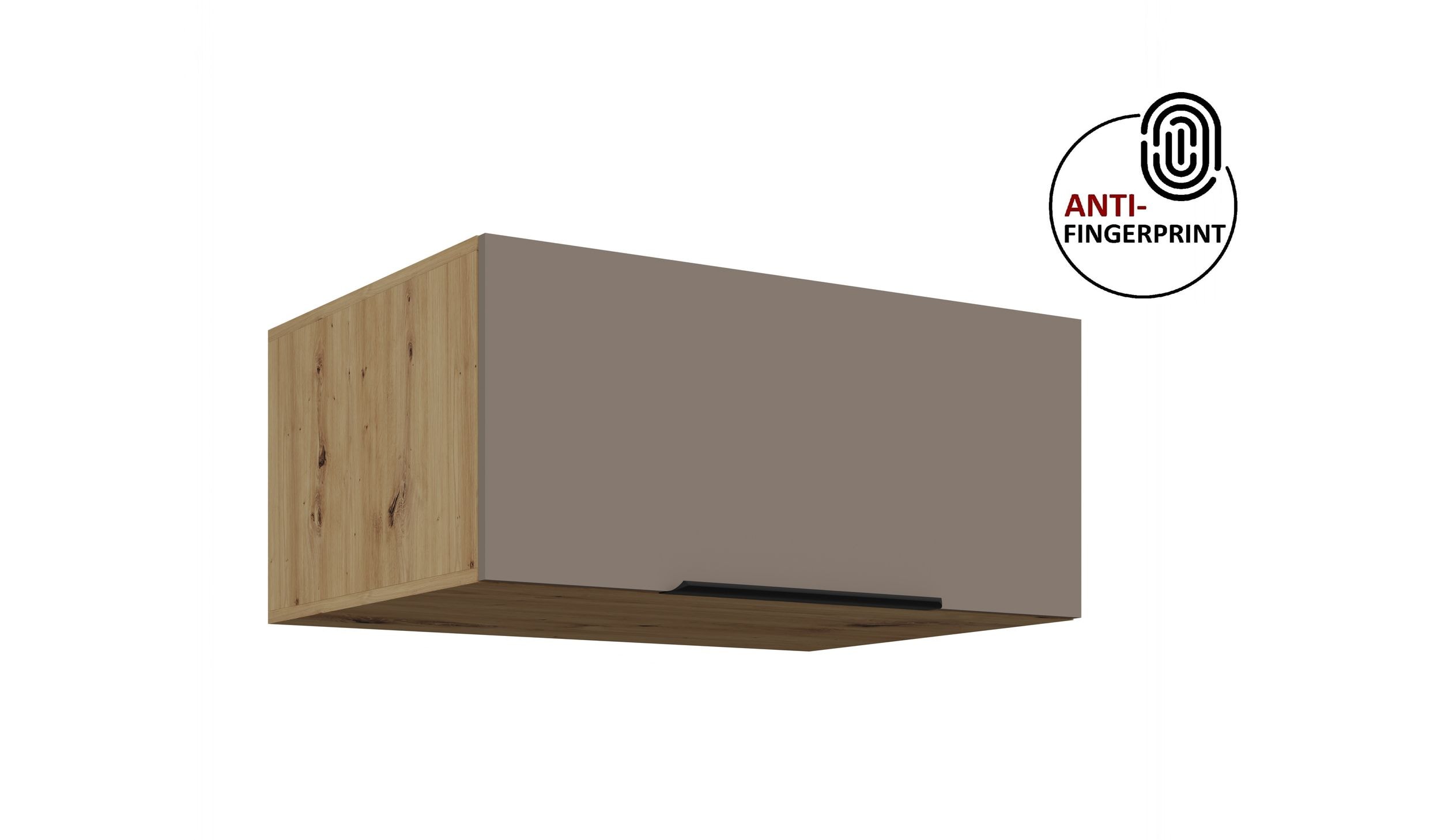 K&uuml;chen Aufsatzschrank 80 K&uuml;che ARIA Sandgrau matt K&uuml;chenzeile Anti Fingerprint 