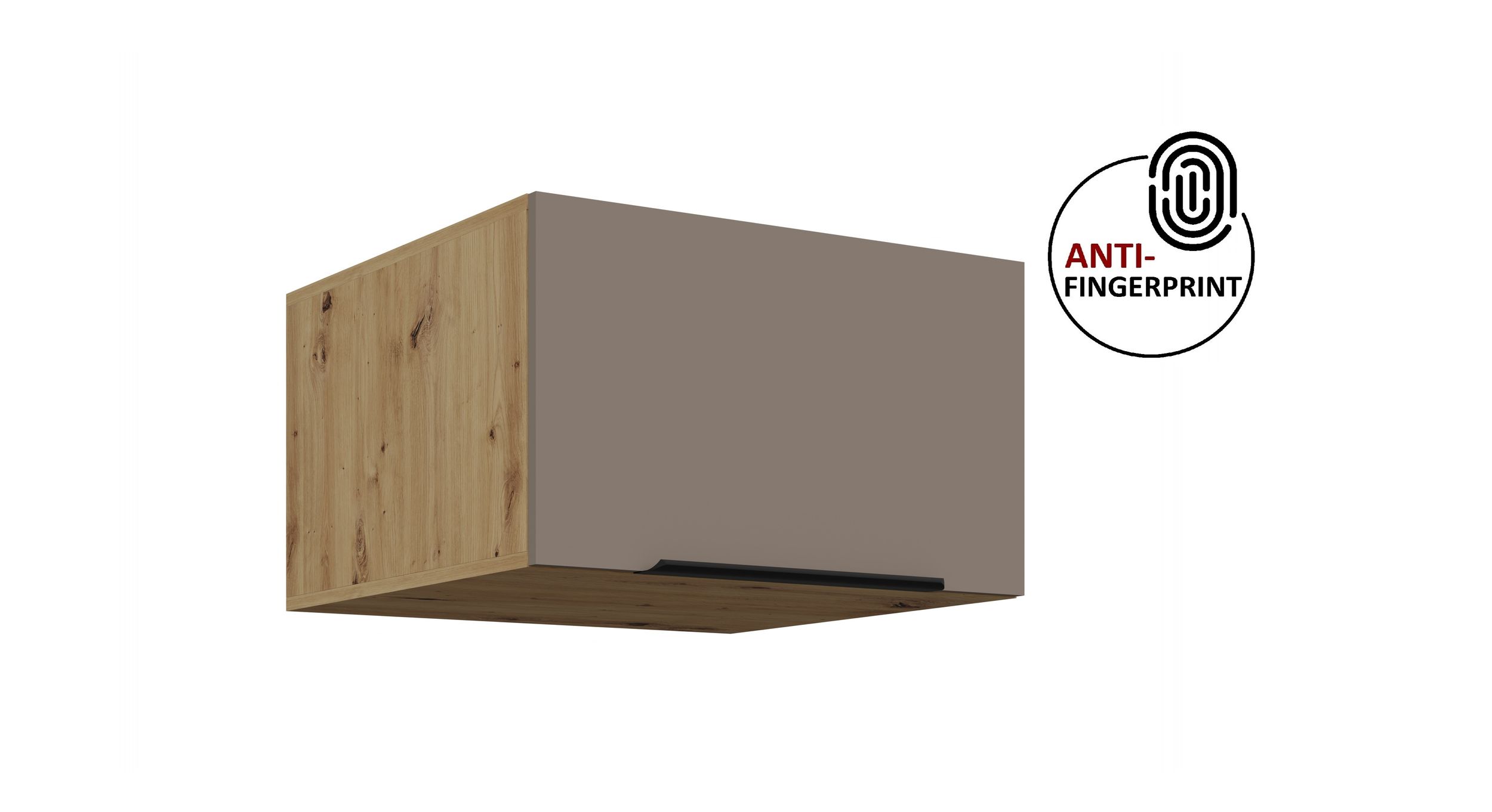 K&uuml;chen Aufsatzschrank 60 K&uuml;che ARIA Sandgrau matt K&uuml;chenzeile Anti Fingerprint 