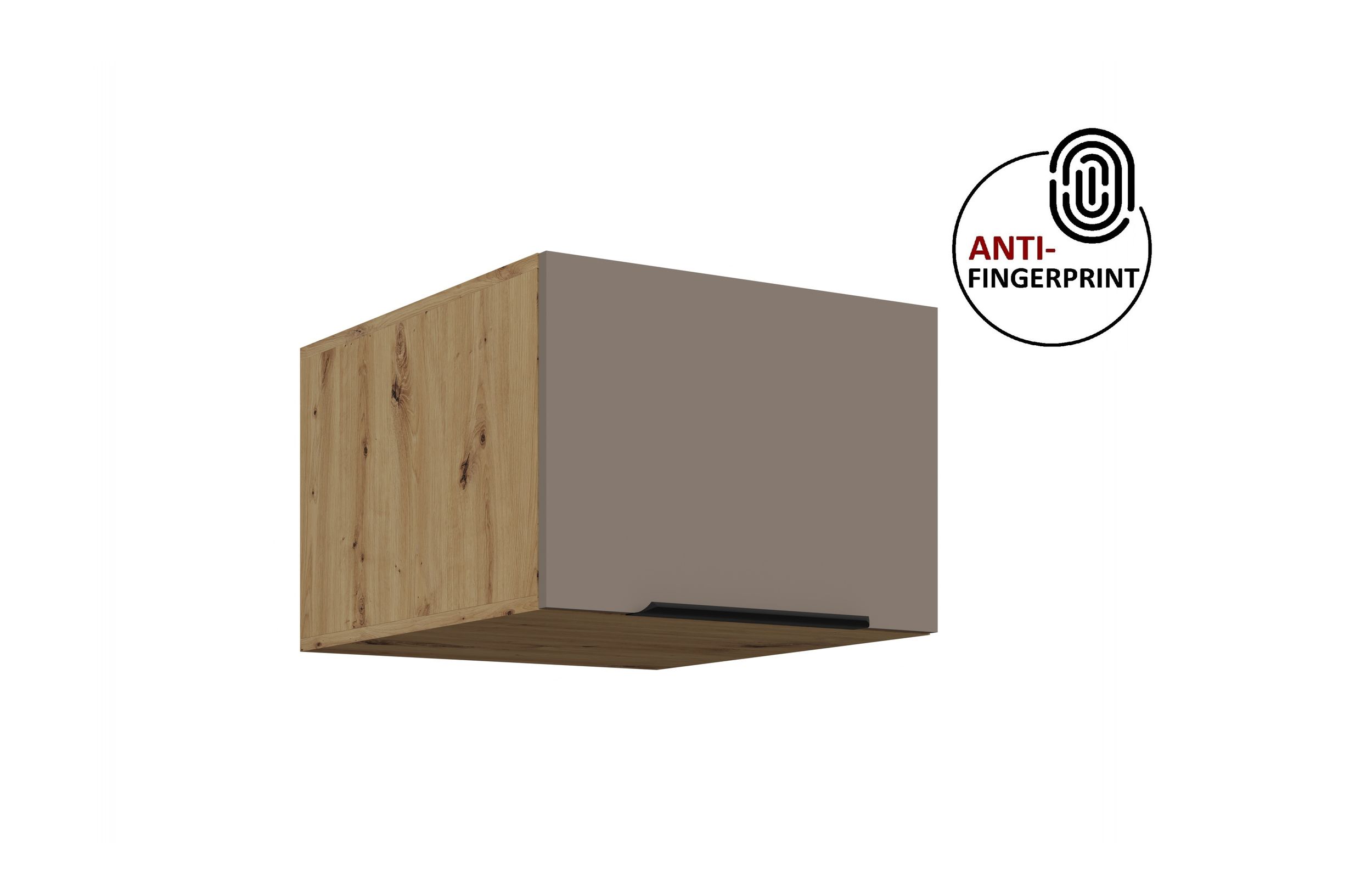 K&uuml;chen Aufsatzschrank 50 K&uuml;che ARIA Sandgrau K&uuml;chenzeile Anti Fingerprint 
