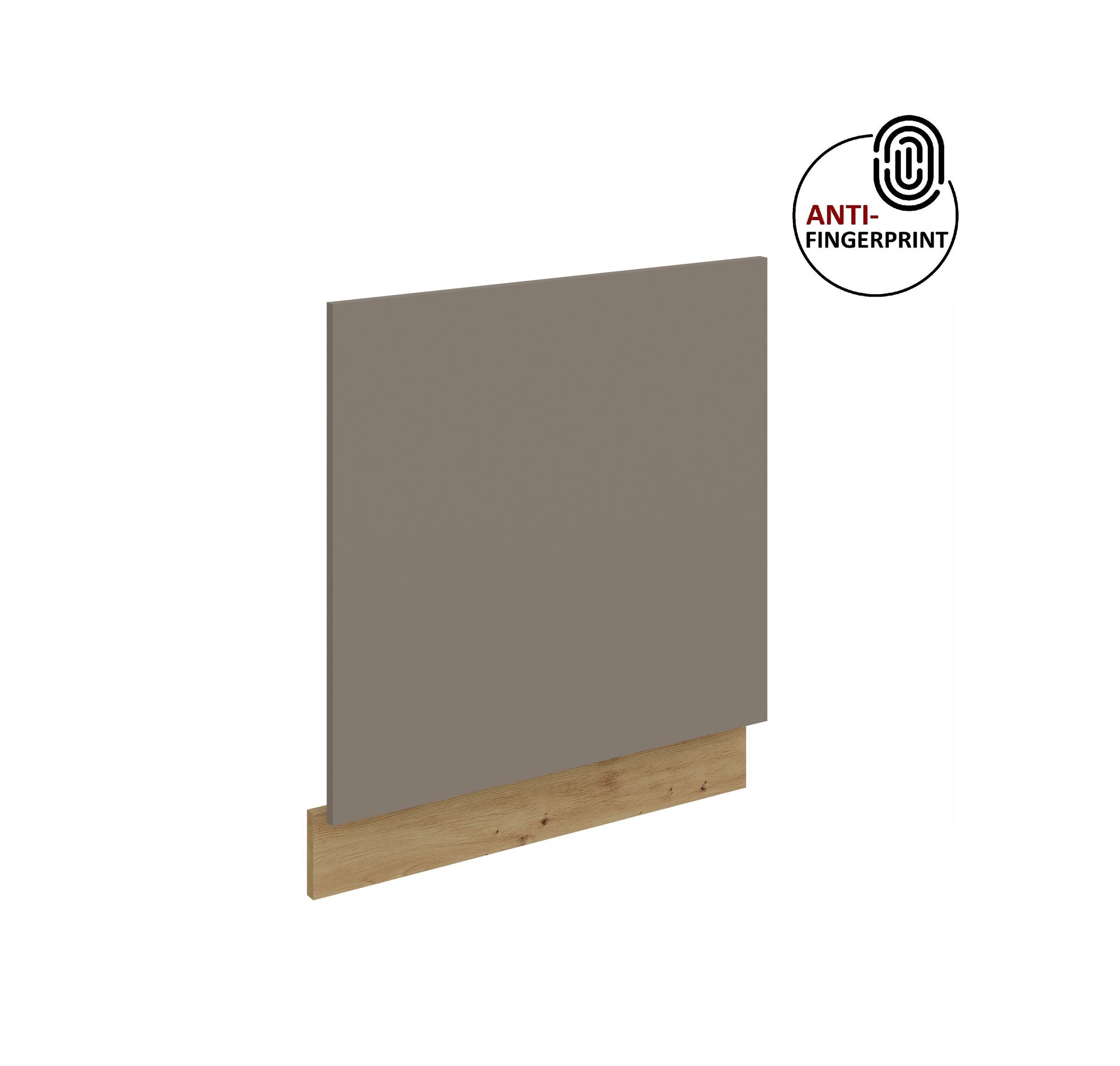 Frontblende f&uuml;r integrierten Geschirrsp&uuml;ler 60 cm ARIA Sandgrau + Eiche Artisan 