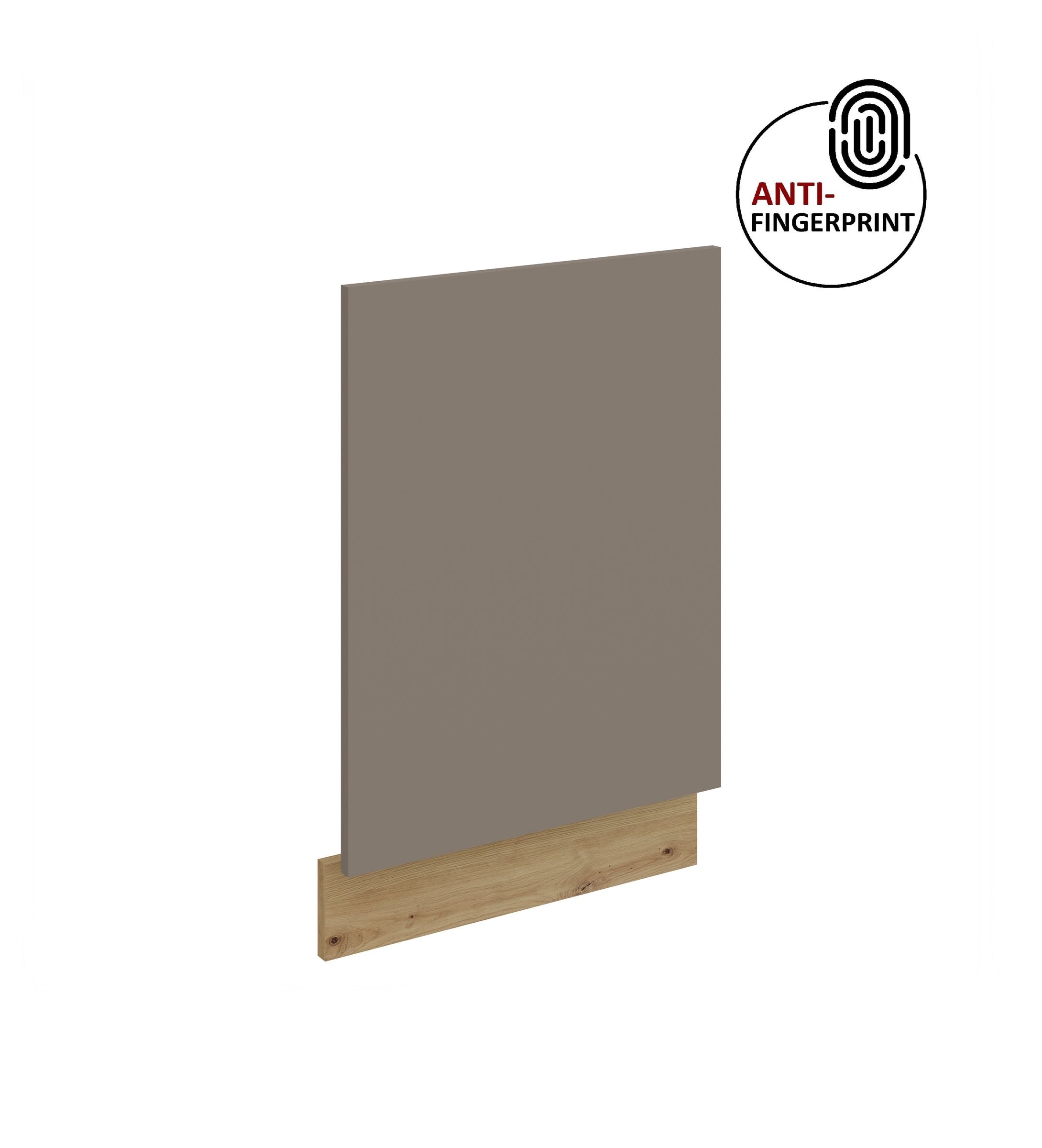 Frontblende f&uuml;r integrierten Geschirrsp&uuml;ler 45 cm ARIA Sandgrau + Eiche Artisan 