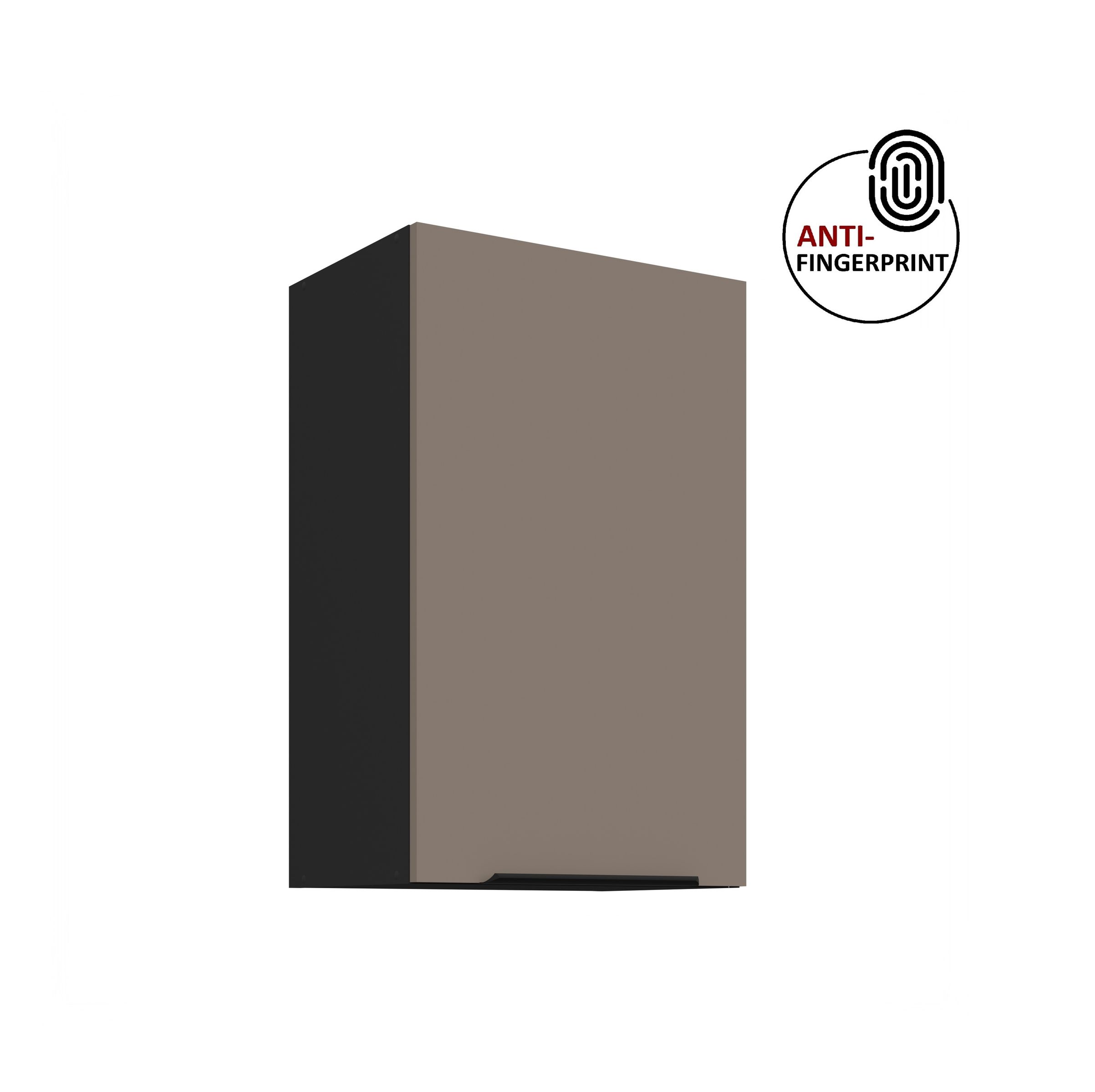 K&uuml;chen H&auml;ngeschrank 45 K&uuml;che ARIA Sandgrau matt K&uuml;chenzeile Anti Fingerprint 