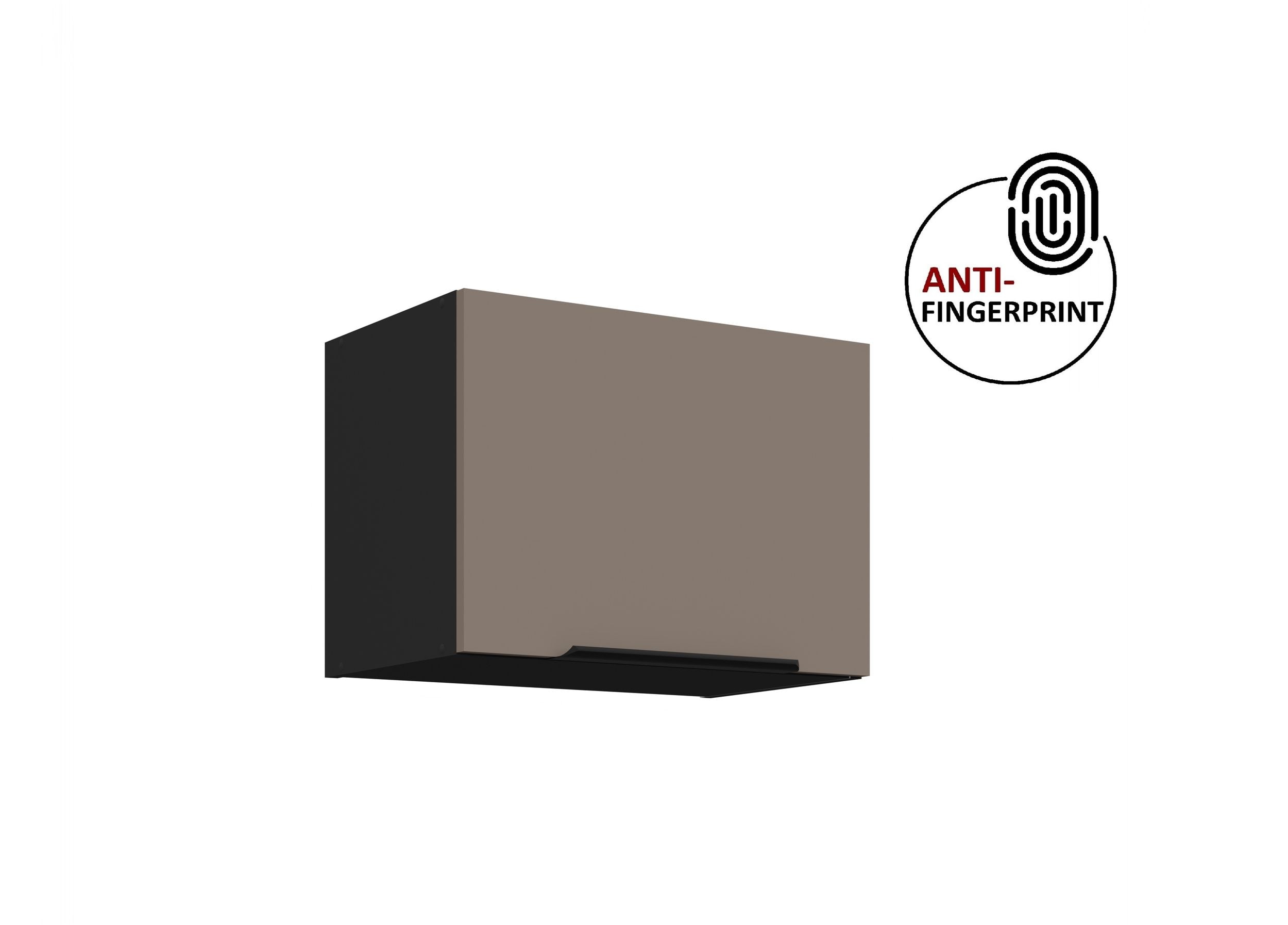 K&uuml;chen H&auml;ngeschrank 50 K&uuml;che ARIA Sandgrau matt K&uuml;chenzeile Anti Fingerprint 