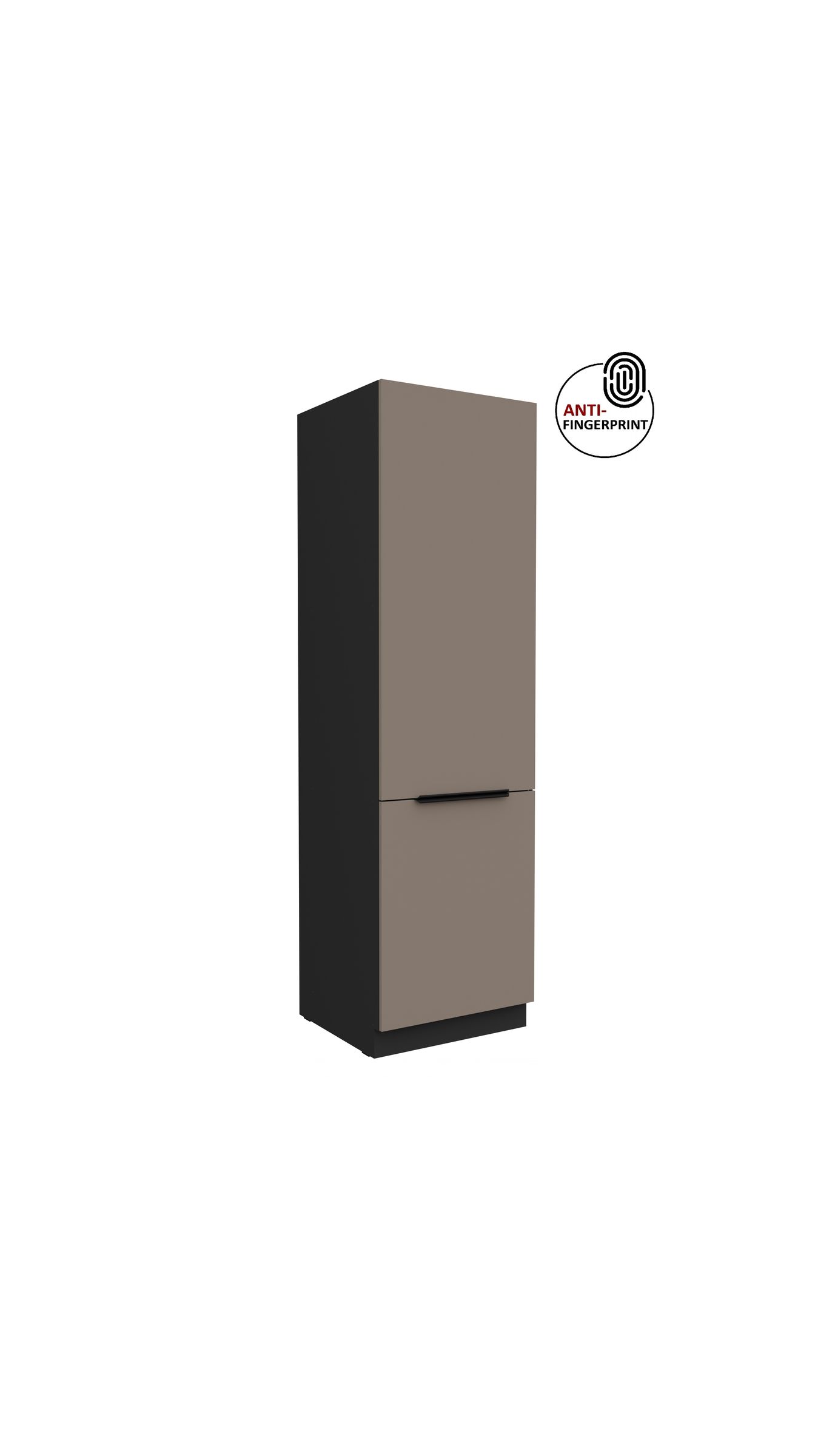 K&uuml;chen Hochschrank 60 cm K&uuml;che ARIA Sandgrau matt Anti Fingerprint K&uuml;chenzeile 
