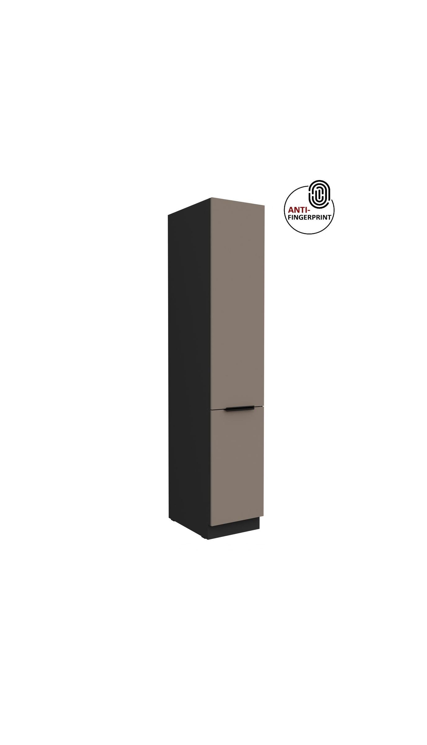 K&uuml;chen Hochschrank 40 cm K&uuml;che ARIA Sandgrau matt Anti Fingerprint K&uuml;chenzeile 