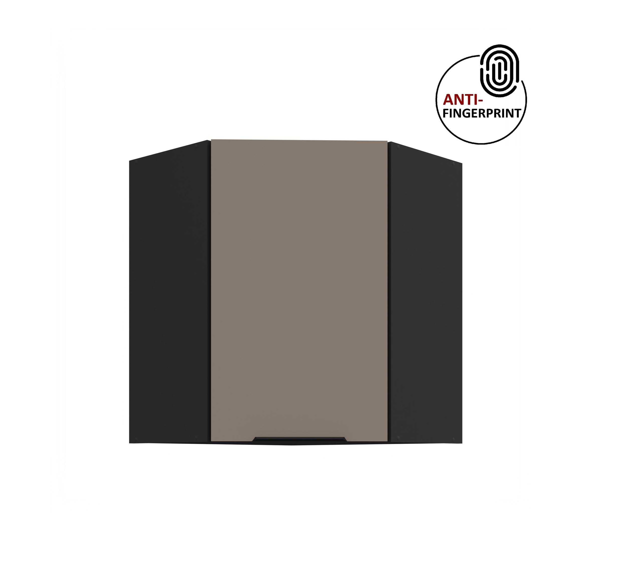 K&uuml;chen Eckschrank 60 cm K&uuml;che ARIA Sandgrau matt Anti Fingerprint K&uuml;chenzeile 