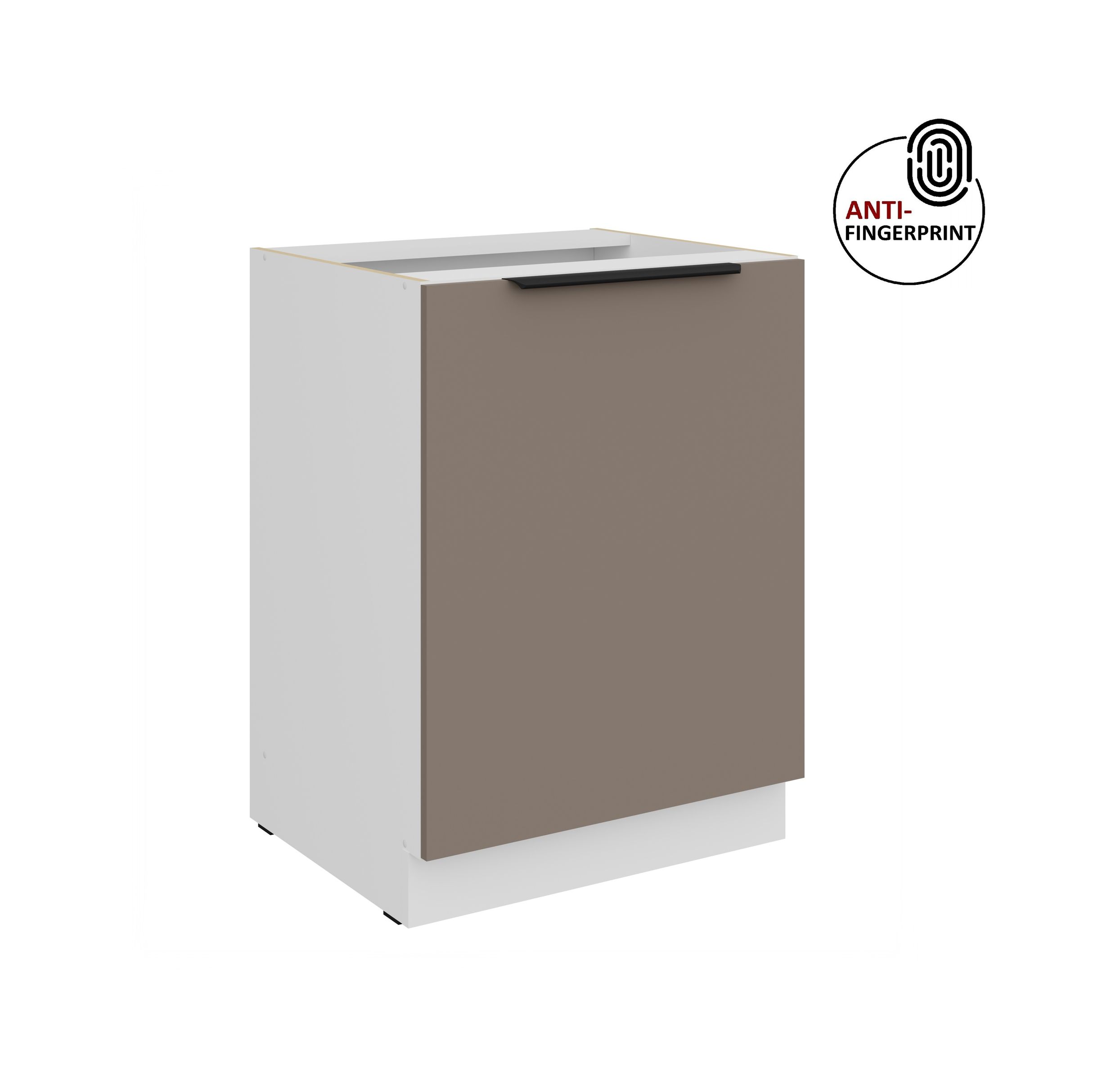 K&uuml;chen Unterschrank 60 cm K&uuml;che ARIA Sandgrau matt Anti Fingerprint K&uuml;chenzeile 