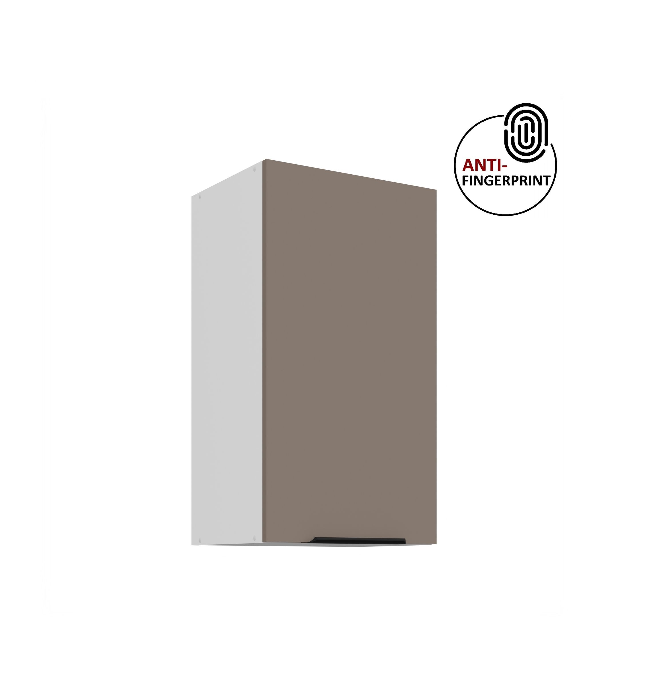 K&uuml;chen H&auml;ngeschrank 40 cm K&uuml;che ARIA Sandgrau matt K&uuml;chenzeile Anti Fingerprint 