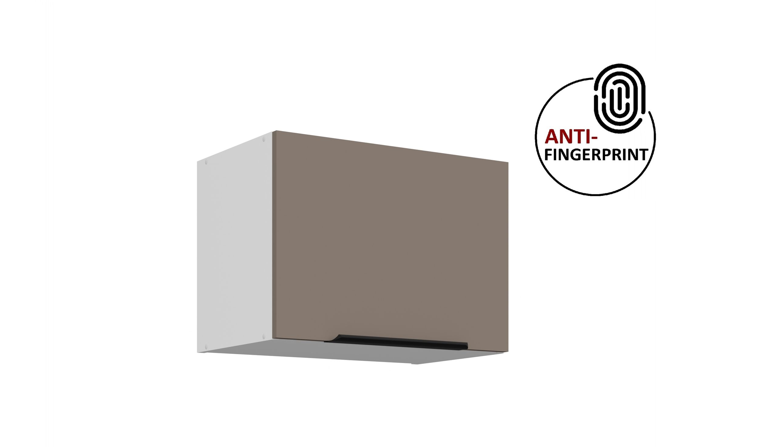 K&uuml;chen H&auml;ngeschrank 50 cm K&uuml;che ARIA Sandgrau matt K&uuml;chenzeile Anti Fingerprint 