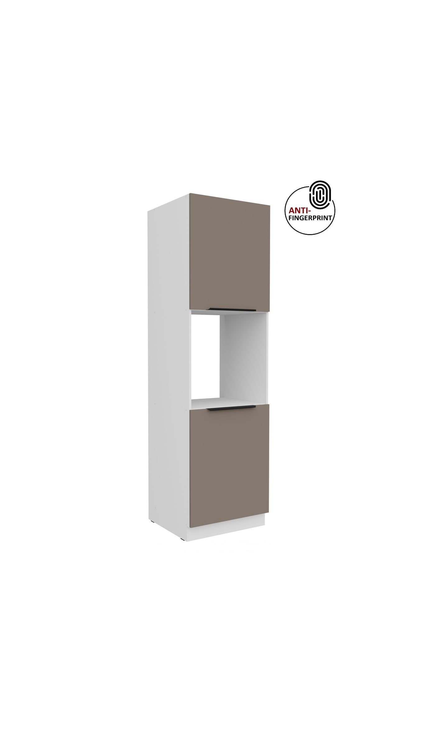 K&uuml;chen Hochschrank 60 cm K&uuml;che ARIA Sandgrau matt Anti Fingerprint K&uuml;chenzeile 