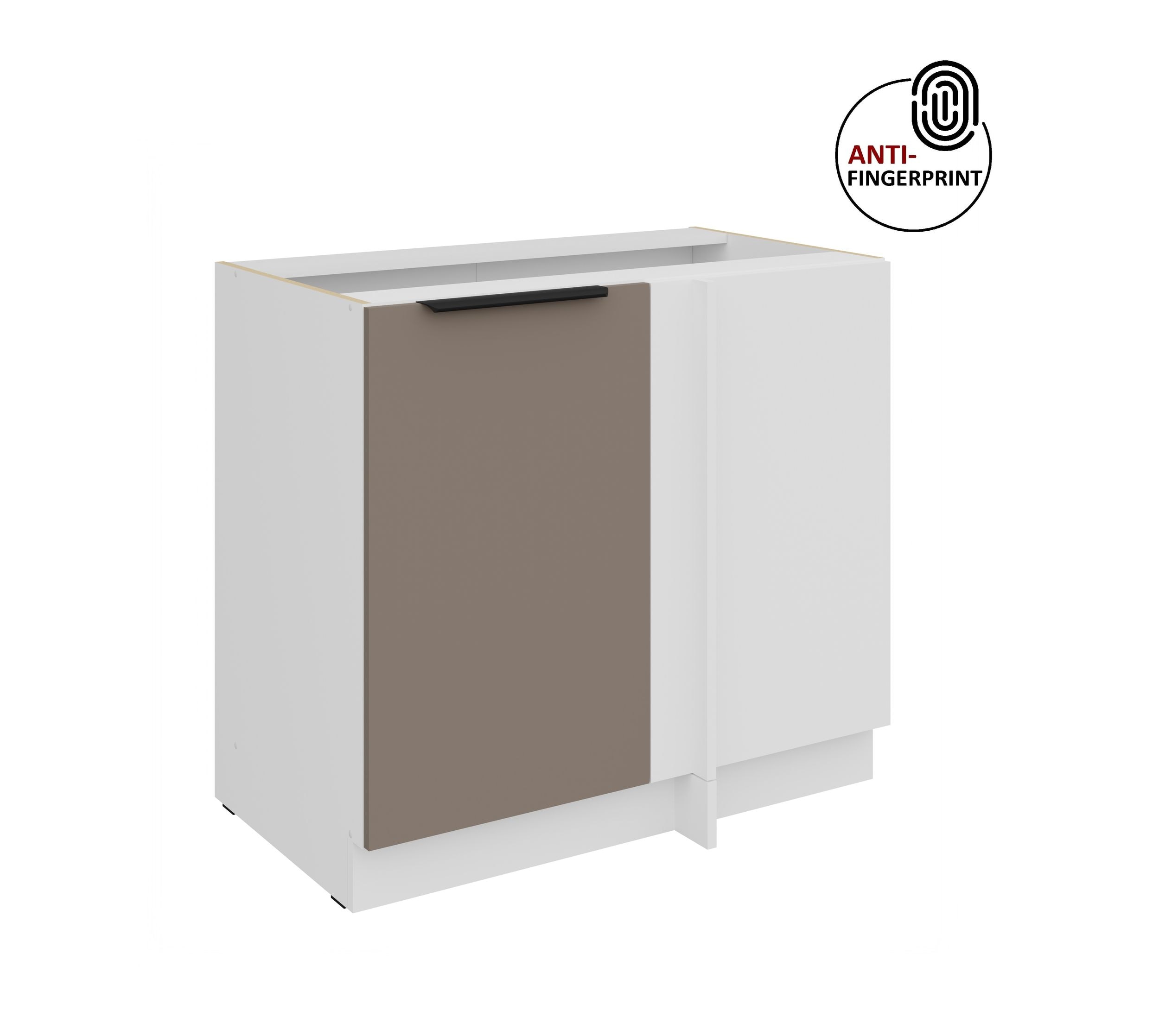 K&uuml;chen Eckschrank 105 cm K&uuml;che ARIA Sandgrau matt Anti Fingerprint K&uuml;chenzeile 
