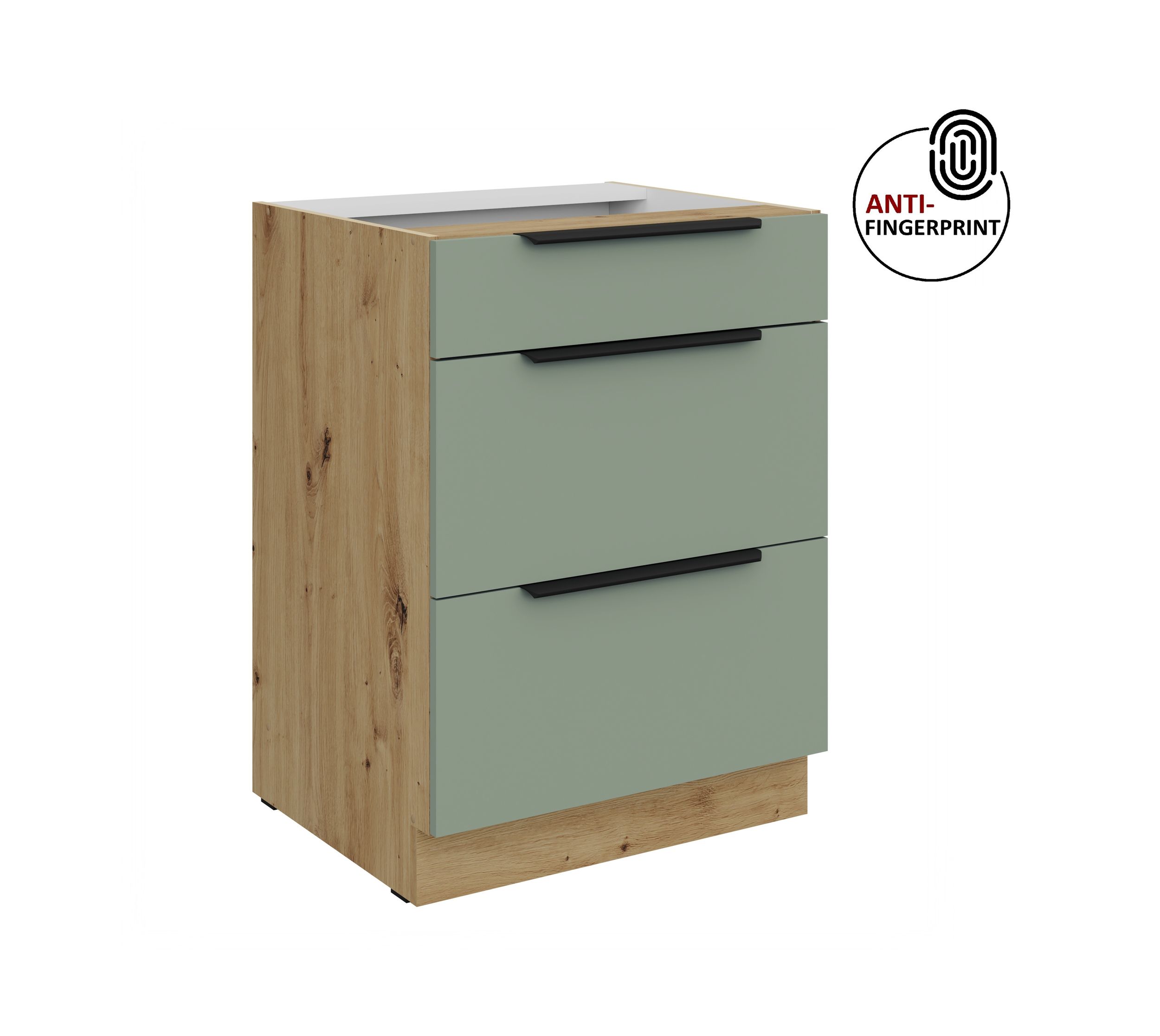 K&uuml;chen Unterschrank 60 K&uuml;che ARIA Aquamarin matt Anti Fingerprint K&uuml;chenzeile 