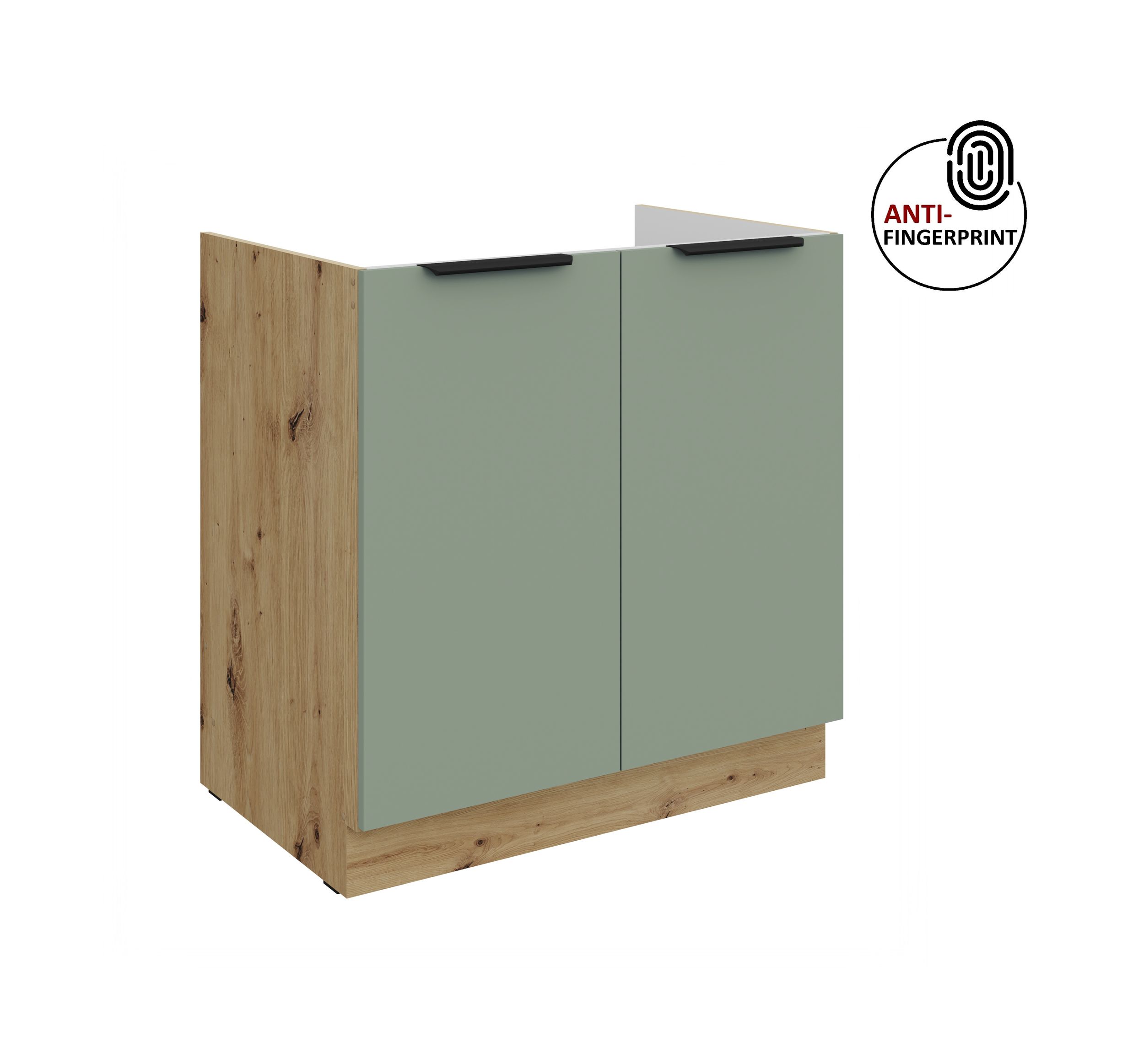 K&uuml;chen Sp&uuml;lenschrank 80 K&uuml;che ARIA Aquamarin matt Anti Fingerprint K&uuml;chenzeile 