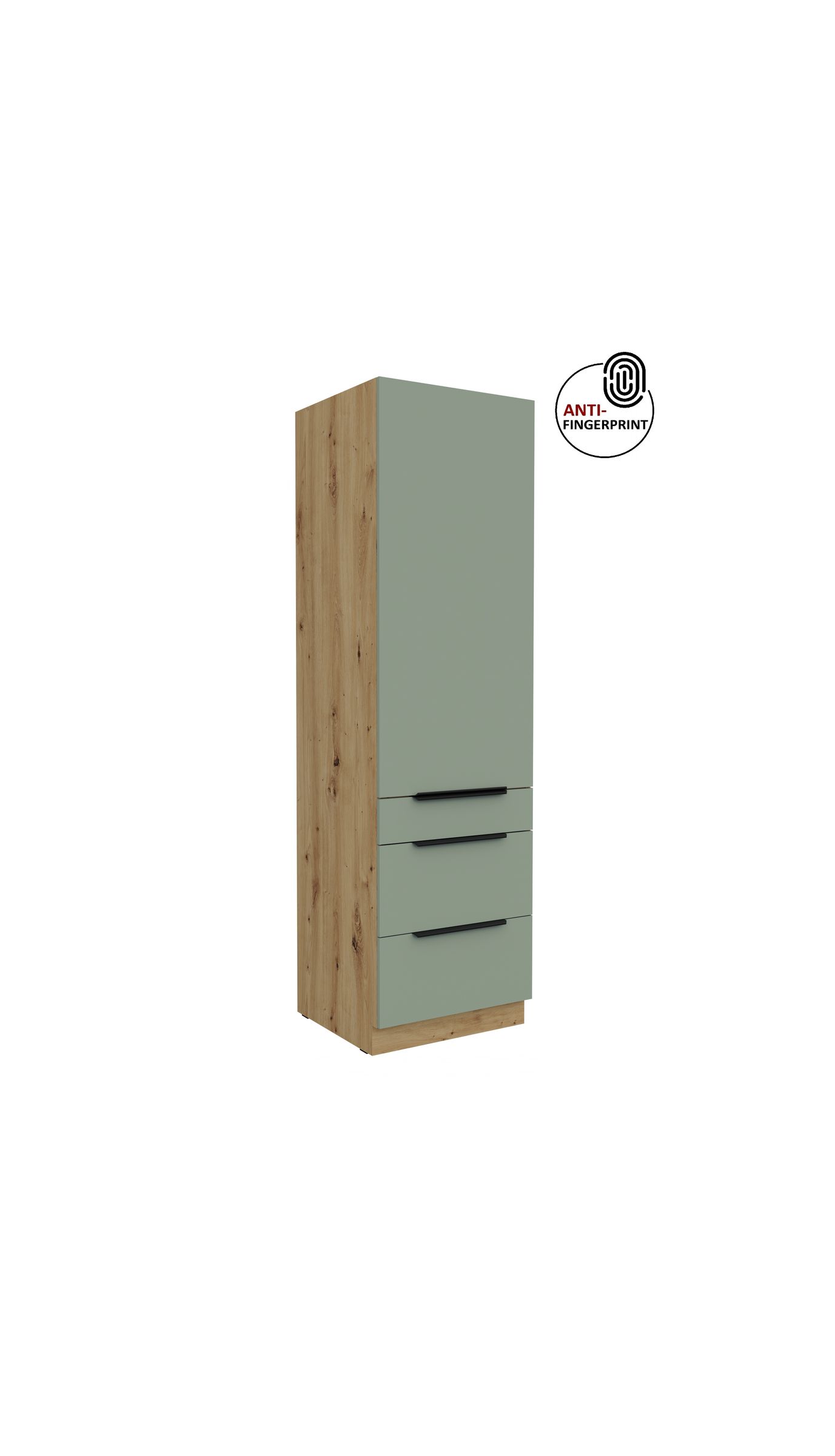 K&uuml;chen Hochschrank 60 cm K&uuml;che ARIA Aquamarin matt Anti Fingerprint K&uuml;chenzeile 