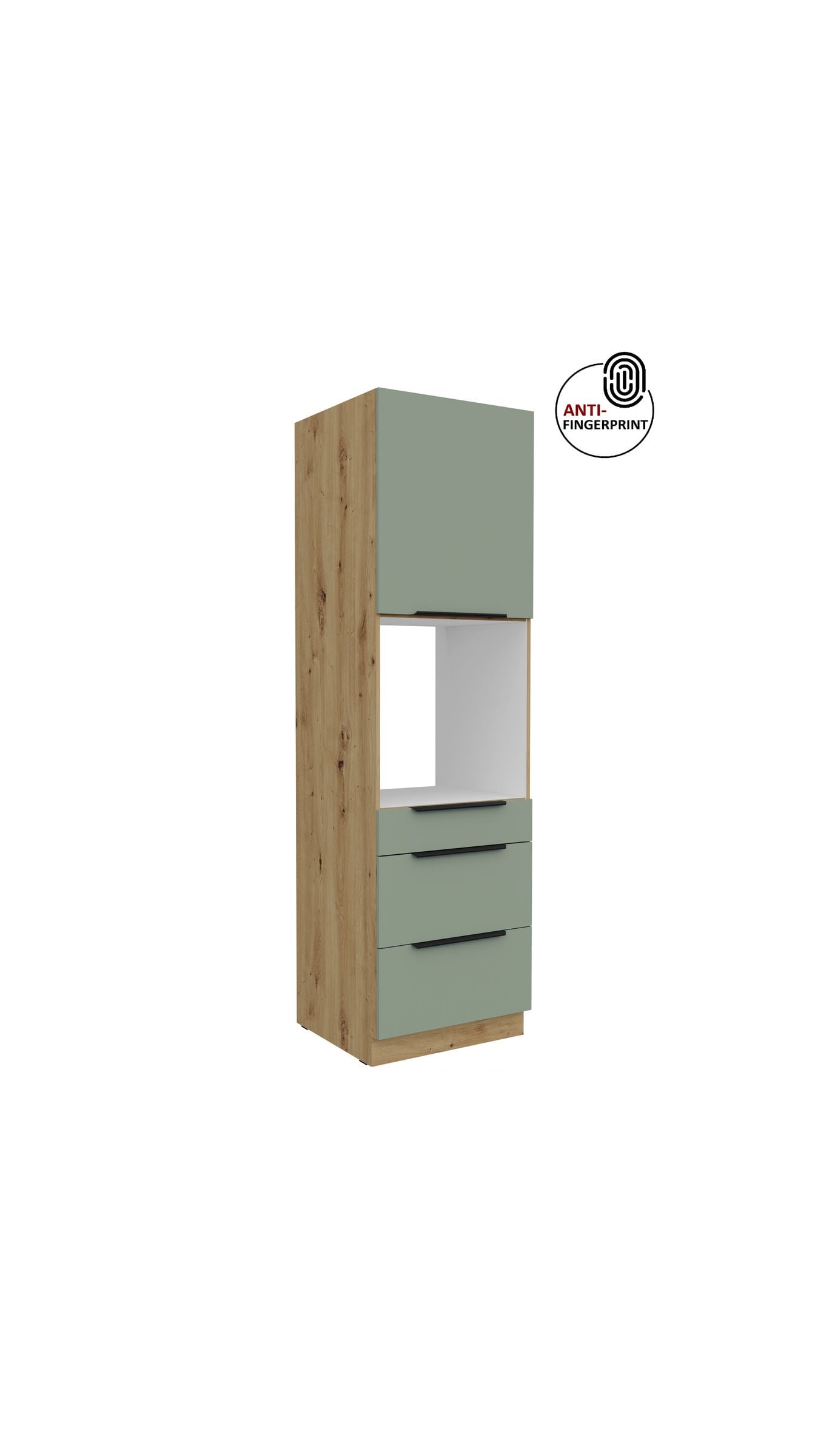 K&uuml;chen Hochschrank 60 cm K&uuml;che ARIA Aquamarin matt Anti Fingerprint K&uuml;chenzeile 