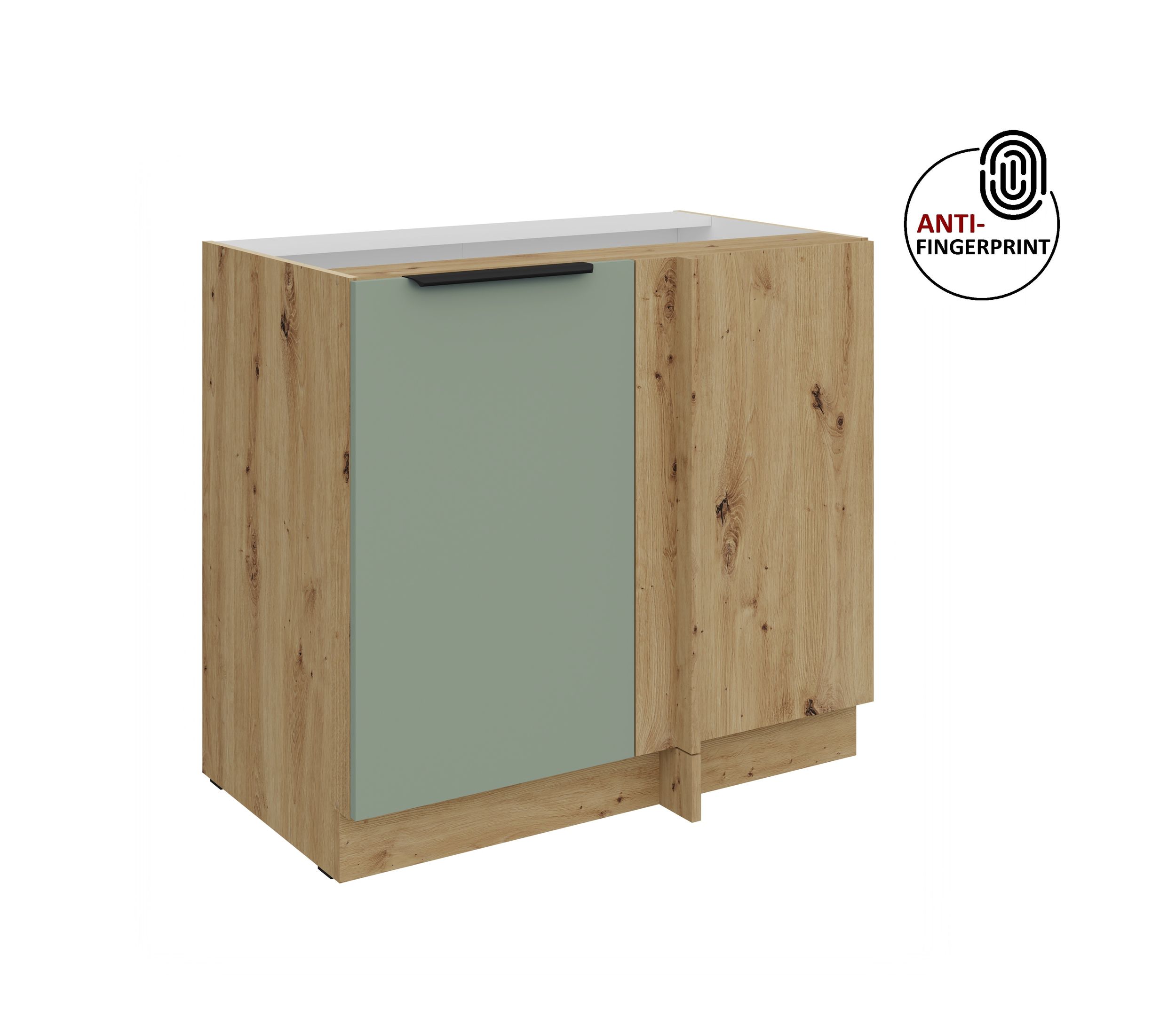 K&uuml;chen Eckschrank 105 cm K&uuml;che ARIA Aquamarin matt Anti Fingerprint K&uuml;chenzeile 