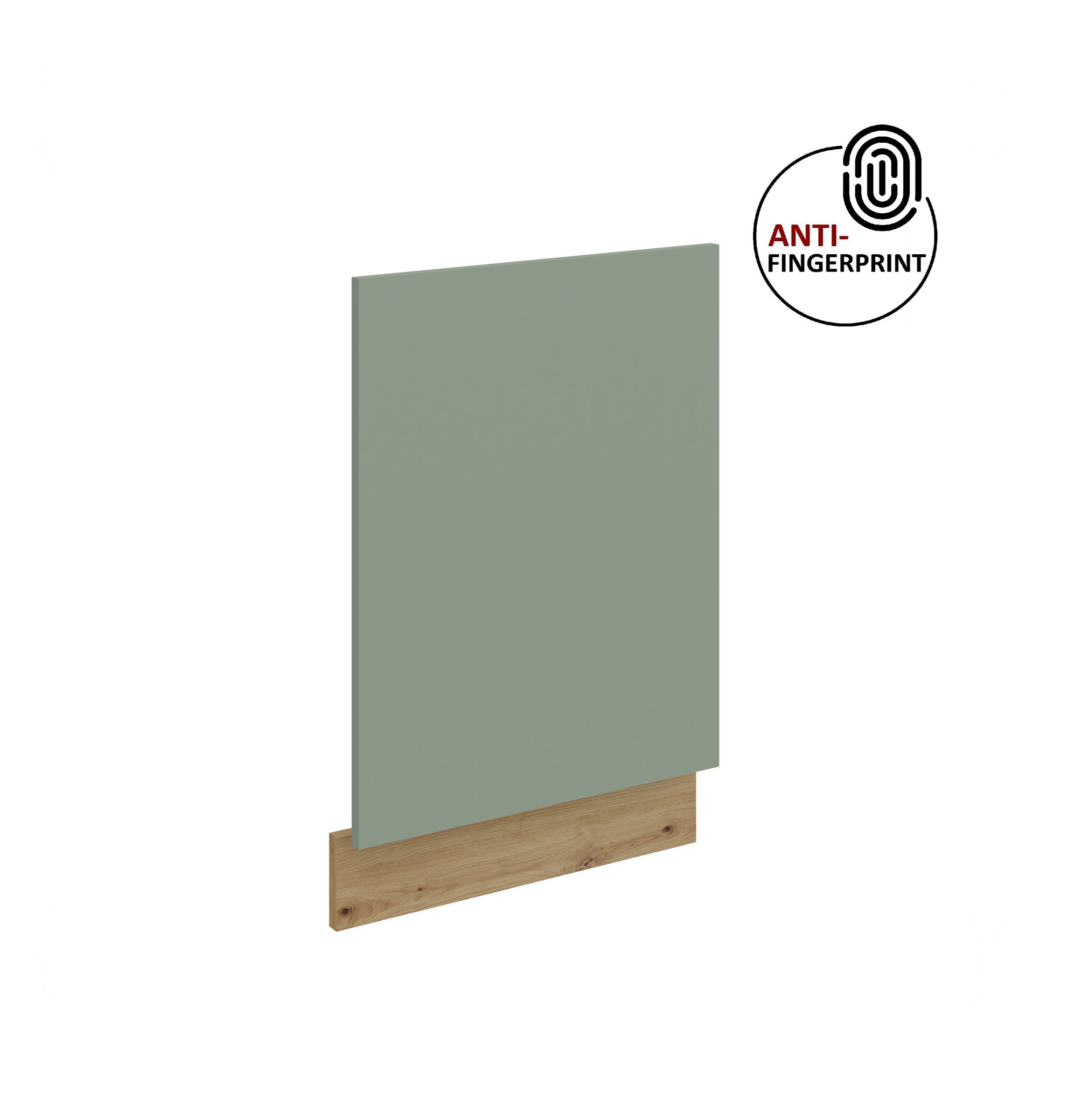 Frontblende f&uuml;r integrierten Geschirrsp&uuml;ler 45 cm ARIA Aquamarin + Eiche Artisan 