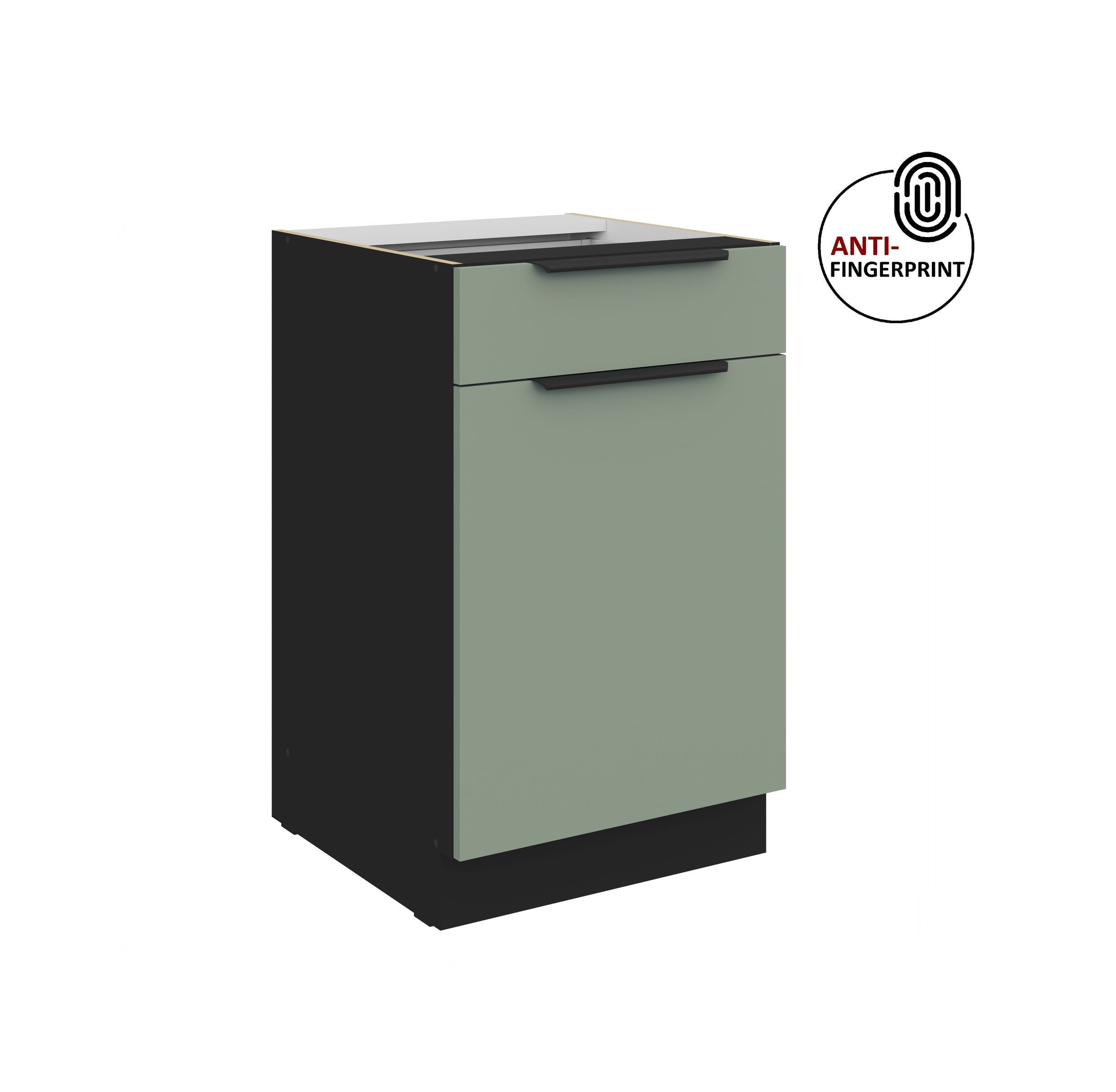 K&uuml;chen Unterschrank 50 K&uuml;che ARIA Aquamarin matt Anti Fingerprint K&uuml;chenzeile 