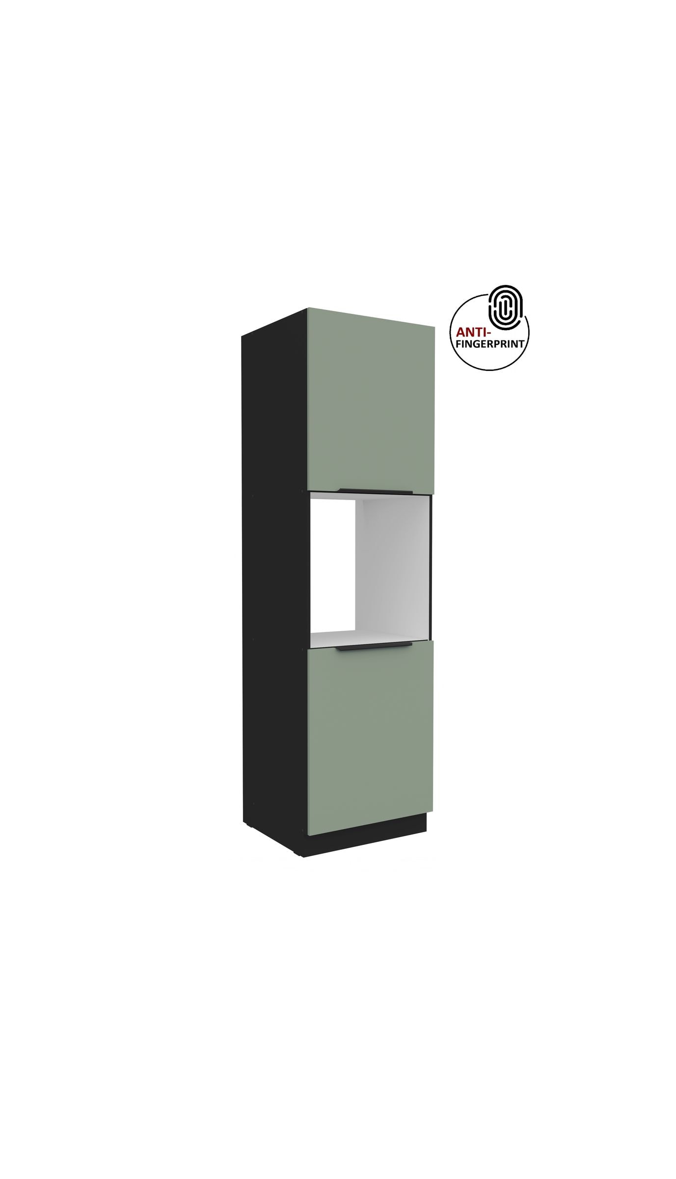 K&uuml;chen Hochschrank 60 cm K&uuml;che ARIA Aquamarin matt Anti Fingerprint K&uuml;chenzeile 